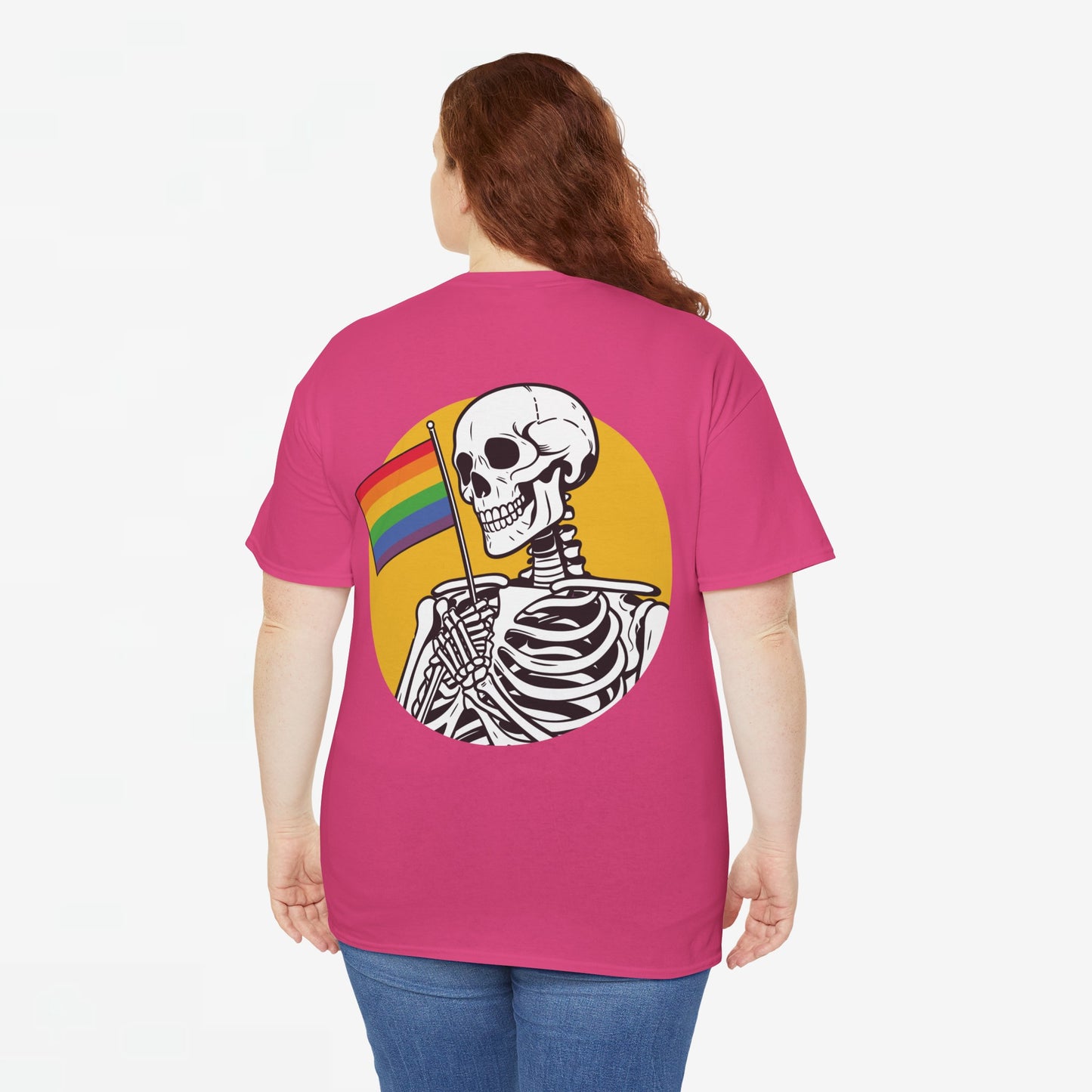 Gay Pride T-shirt - Skelet Pride Vlag - Back Print - Oversized #68