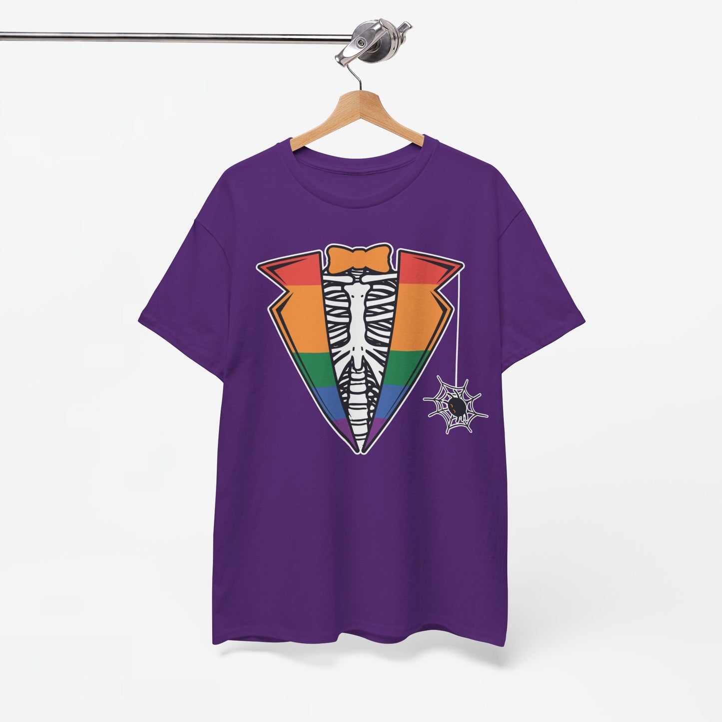 Gay Pride T-shirt - Skelet Regenboog Suit - Oversized #72