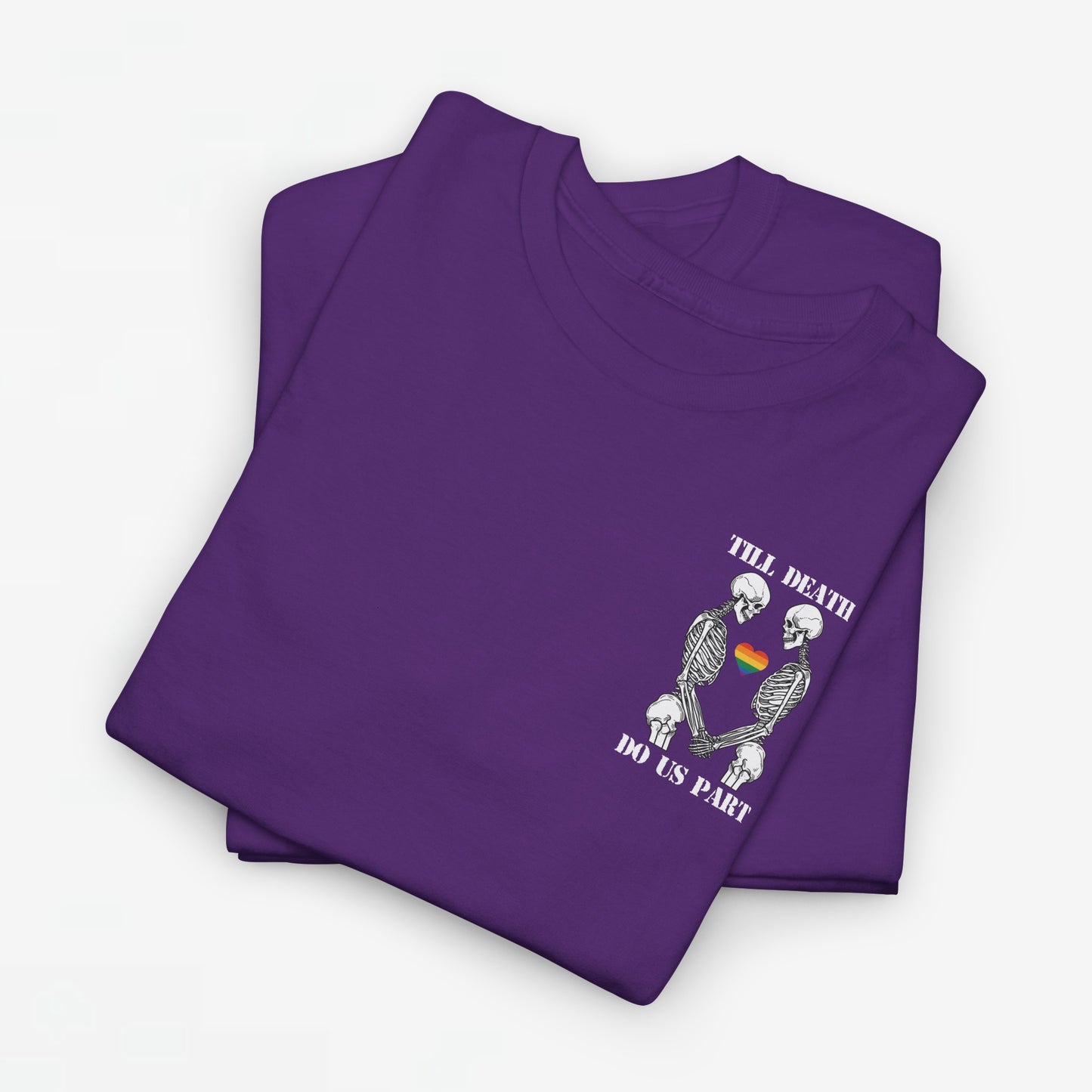 Gay Pride T-shirt - Skelet Echtpaar Till Death Do Us Part - Back Print - Oversized #74