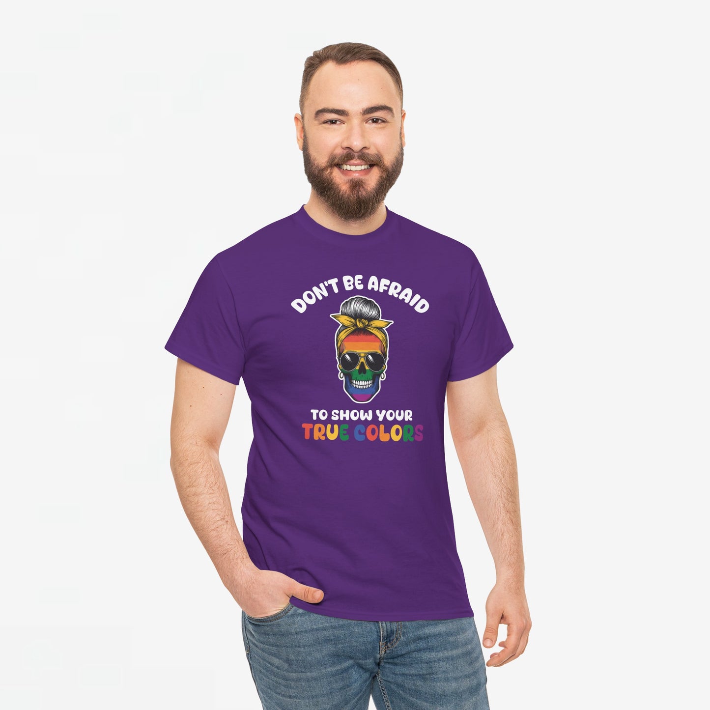 Gay Pride T-shirt - Don't be afraid to show your true colors - Oversized #70