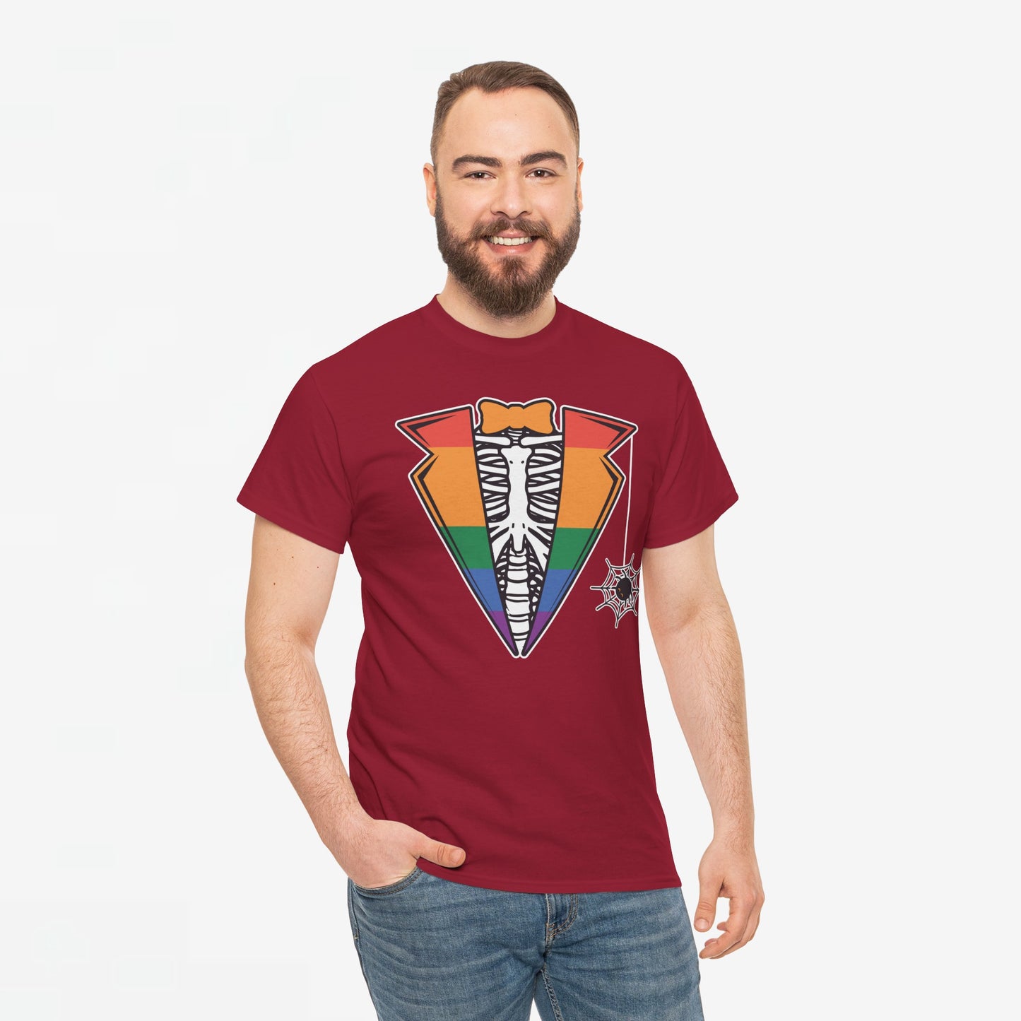 Gay Pride T-shirt - Skelet Regenboog Suit - Oversized #72