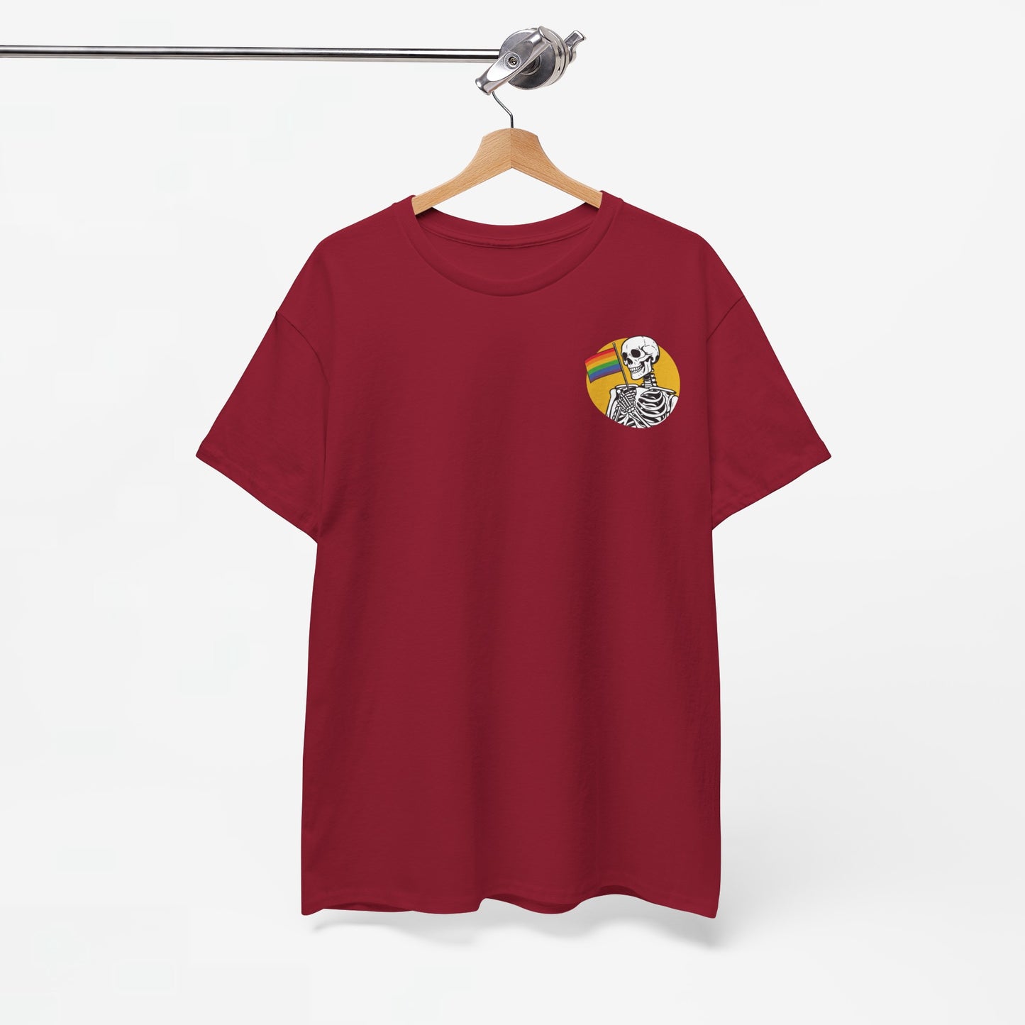 Gay Pride T-shirt - Skelet Pride Vlag - Back Print - Oversized #68