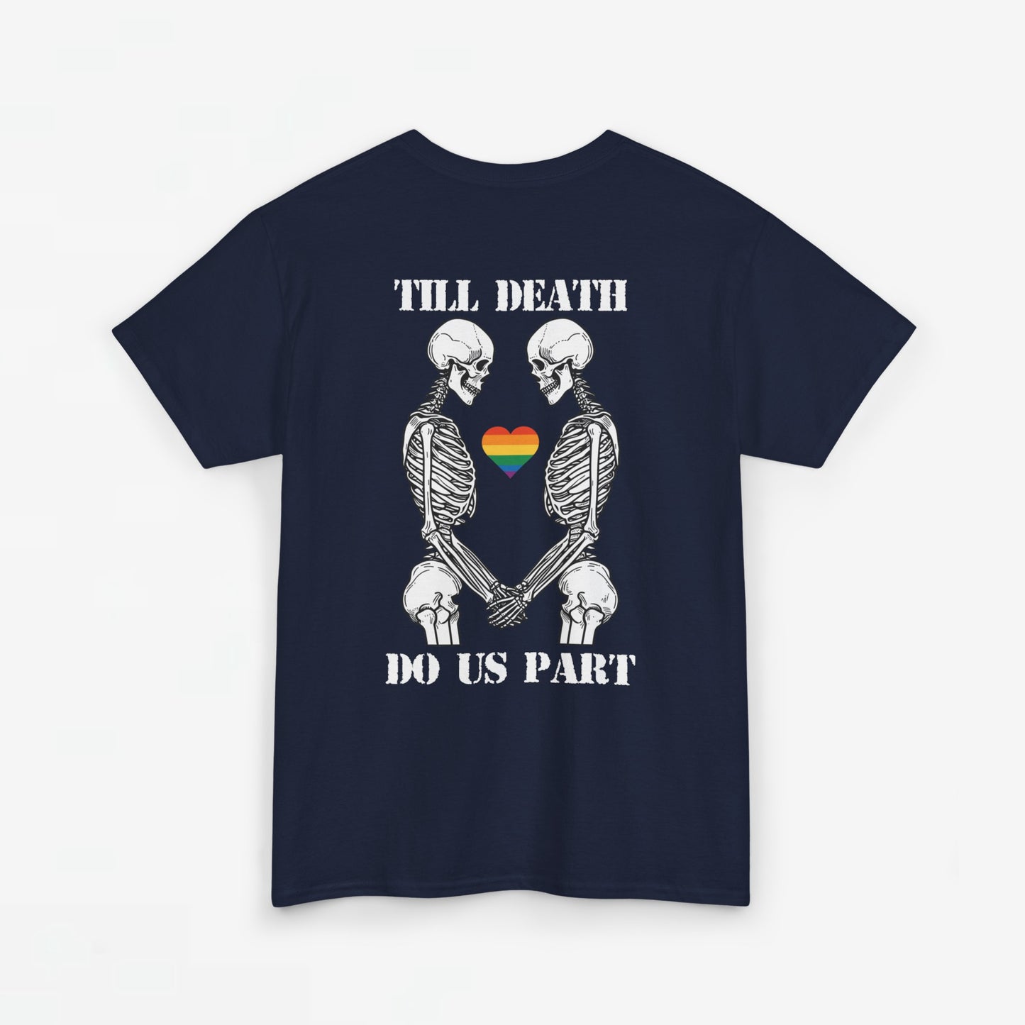 Gay Pride T-shirt - Skelet Echtpaar Till Death Do Us Part - Back Print - Oversized #74