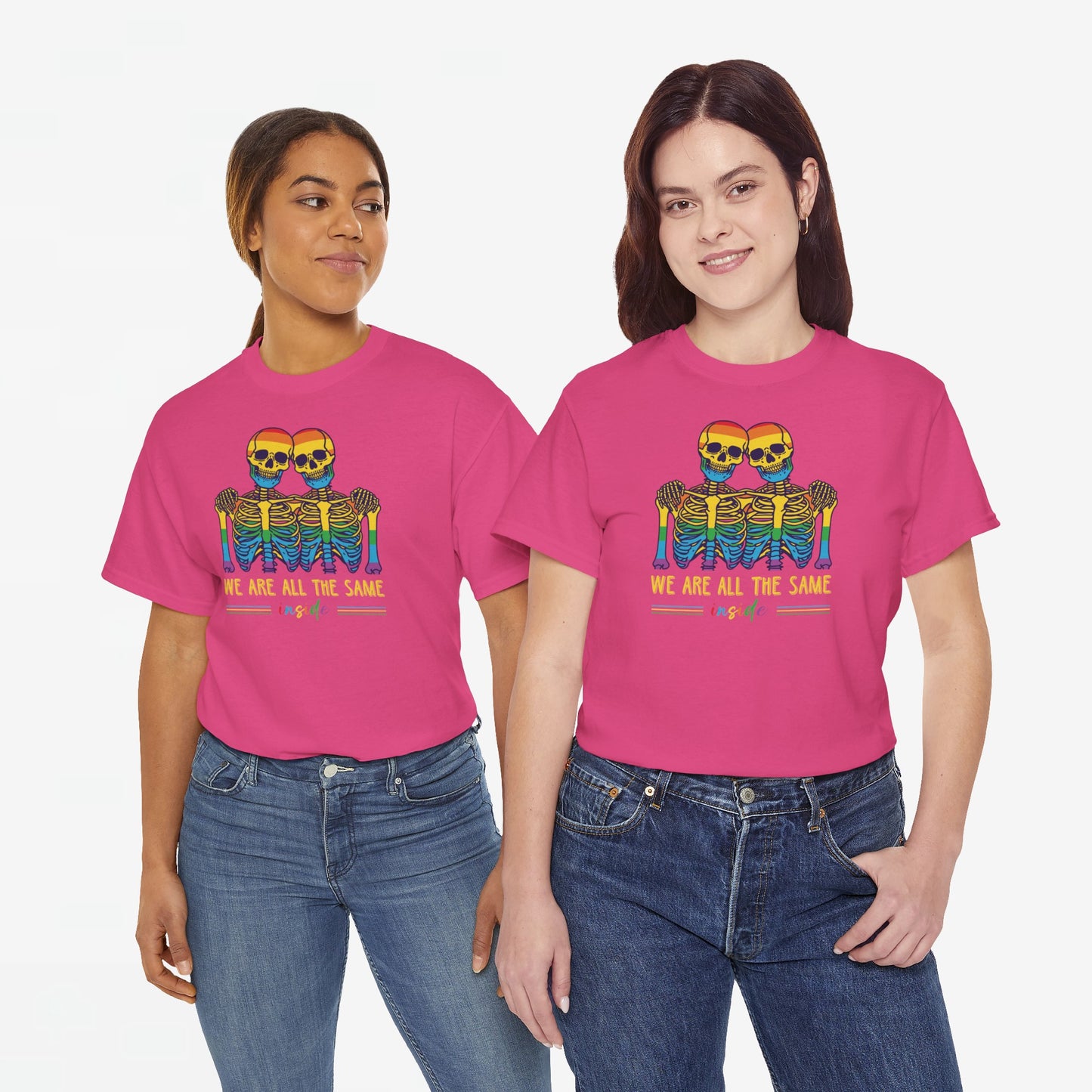 Gay Pride T-shirt - Skelet We Are All The Same - Oversized #79