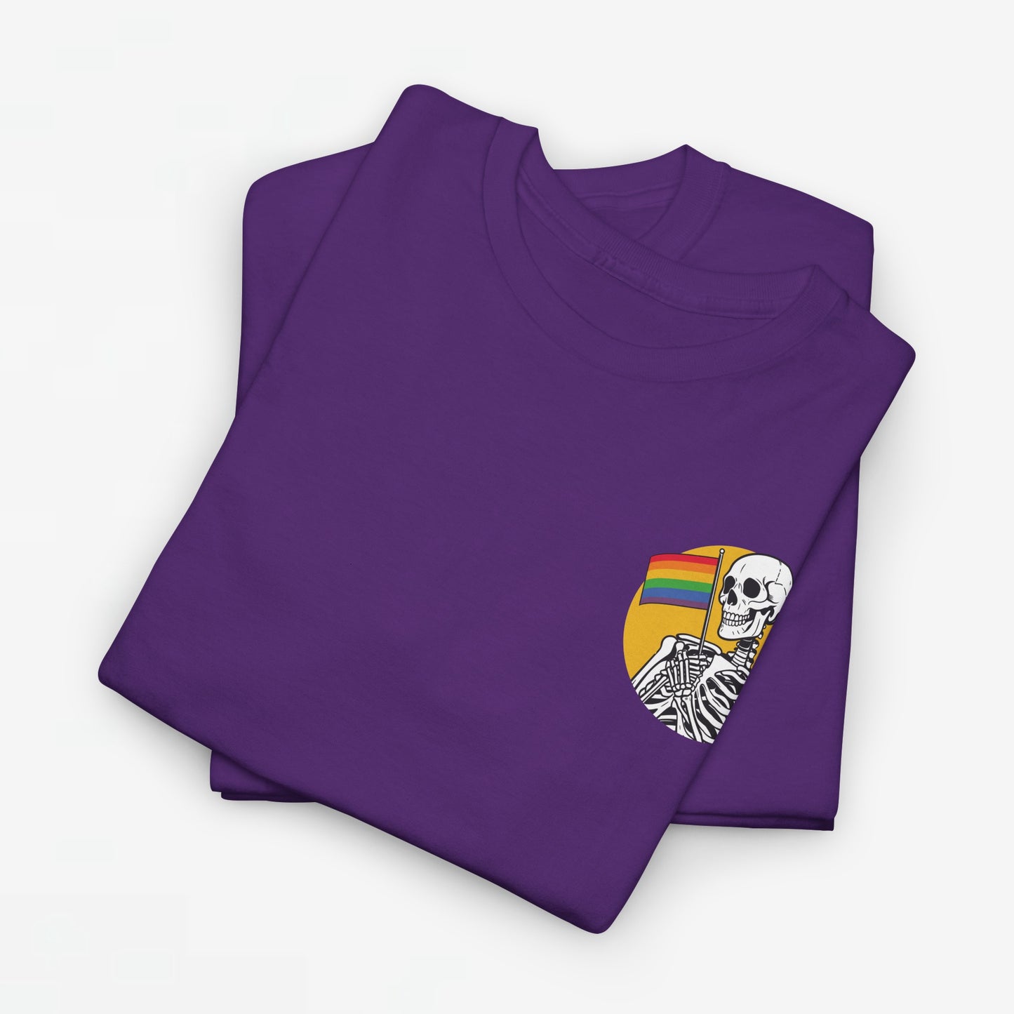 Gay Pride T-shirt - Skelet Pride Vlag - Back Print - Oversized #68