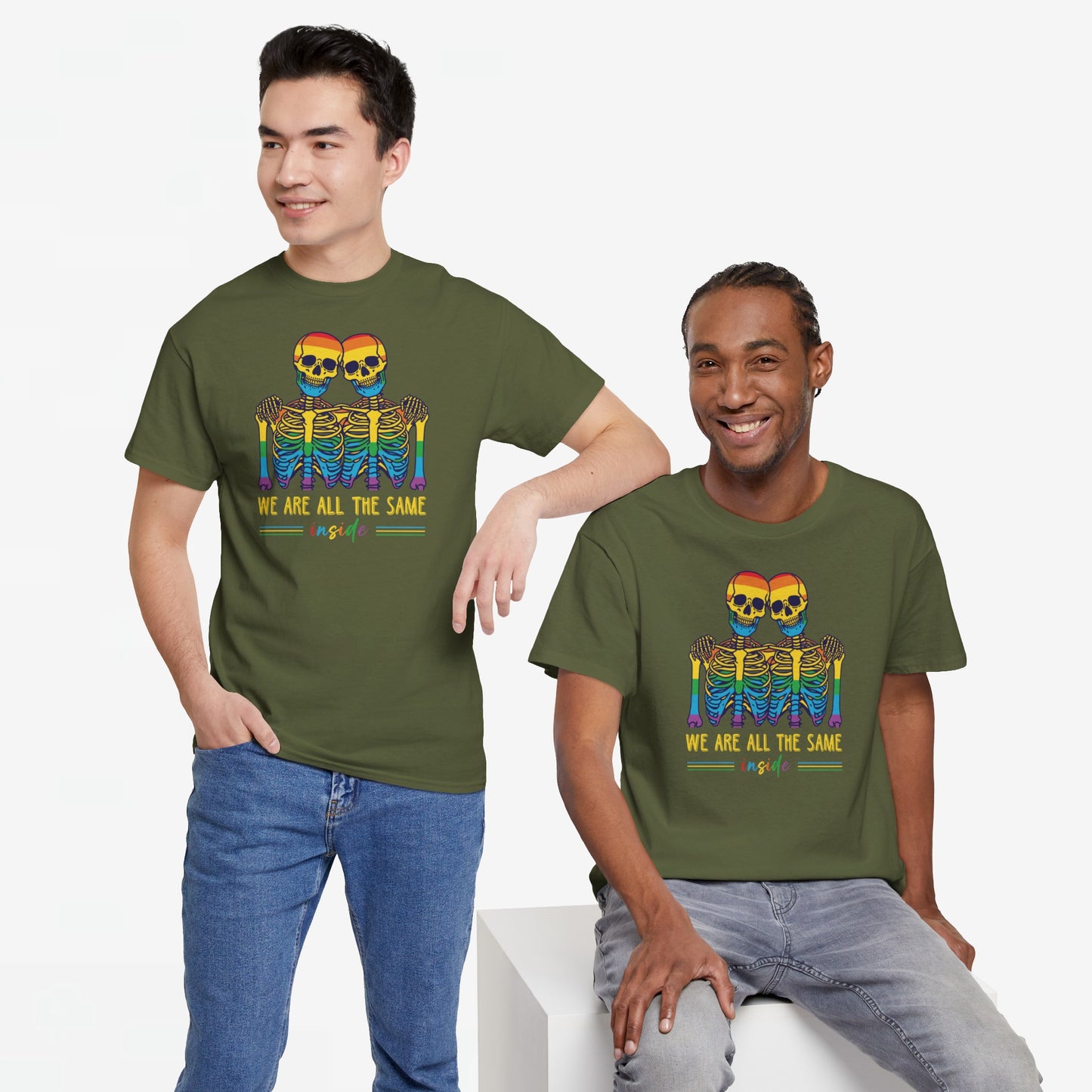 Gay Pride T-shirt - Skelet We Are All The Same - Oversized #79
