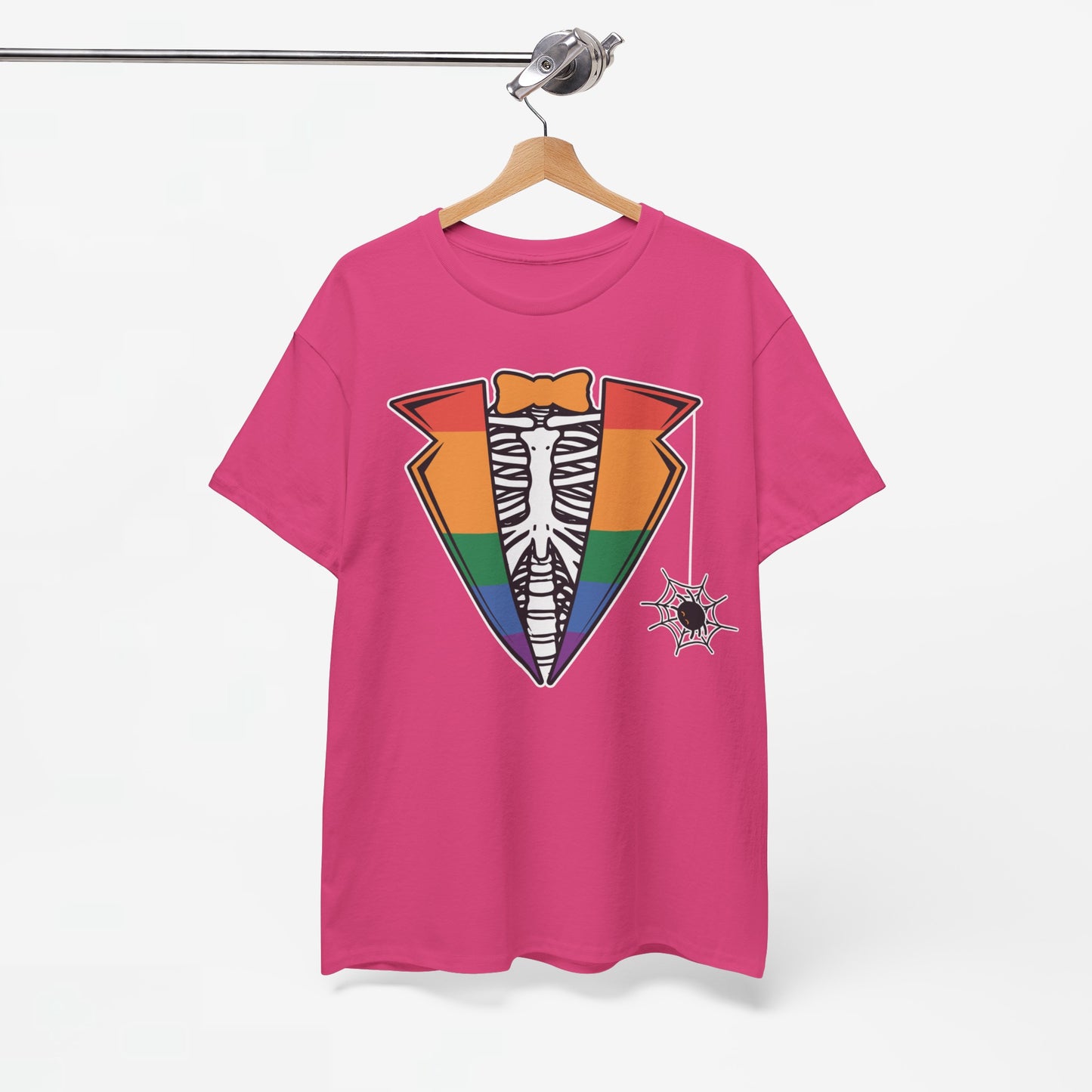 Gay Pride T-shirt - Skelet Regenboog Suit - Oversized #72
