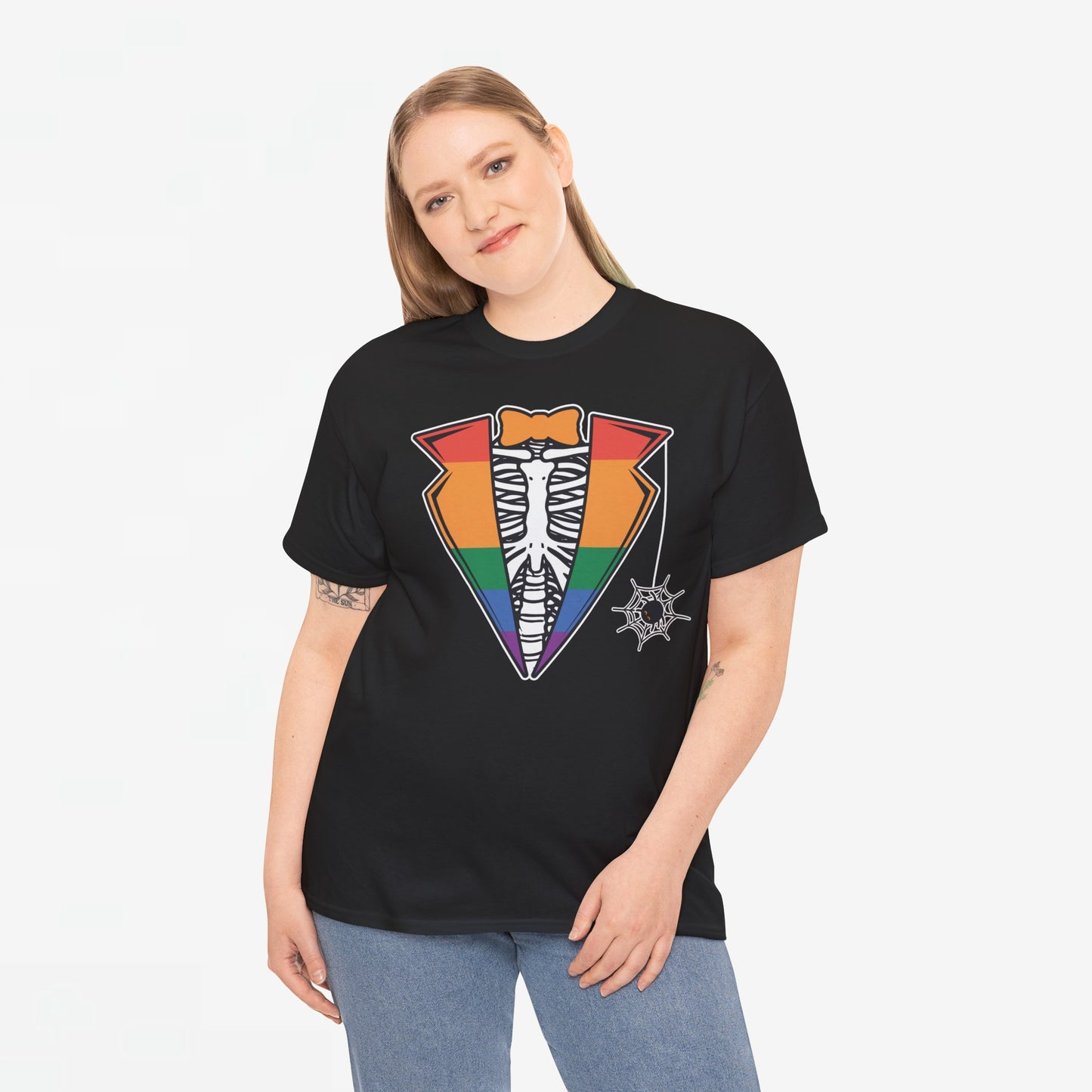 Gay Pride T-shirt - Skelet Regenboog Suit - Oversized #72
