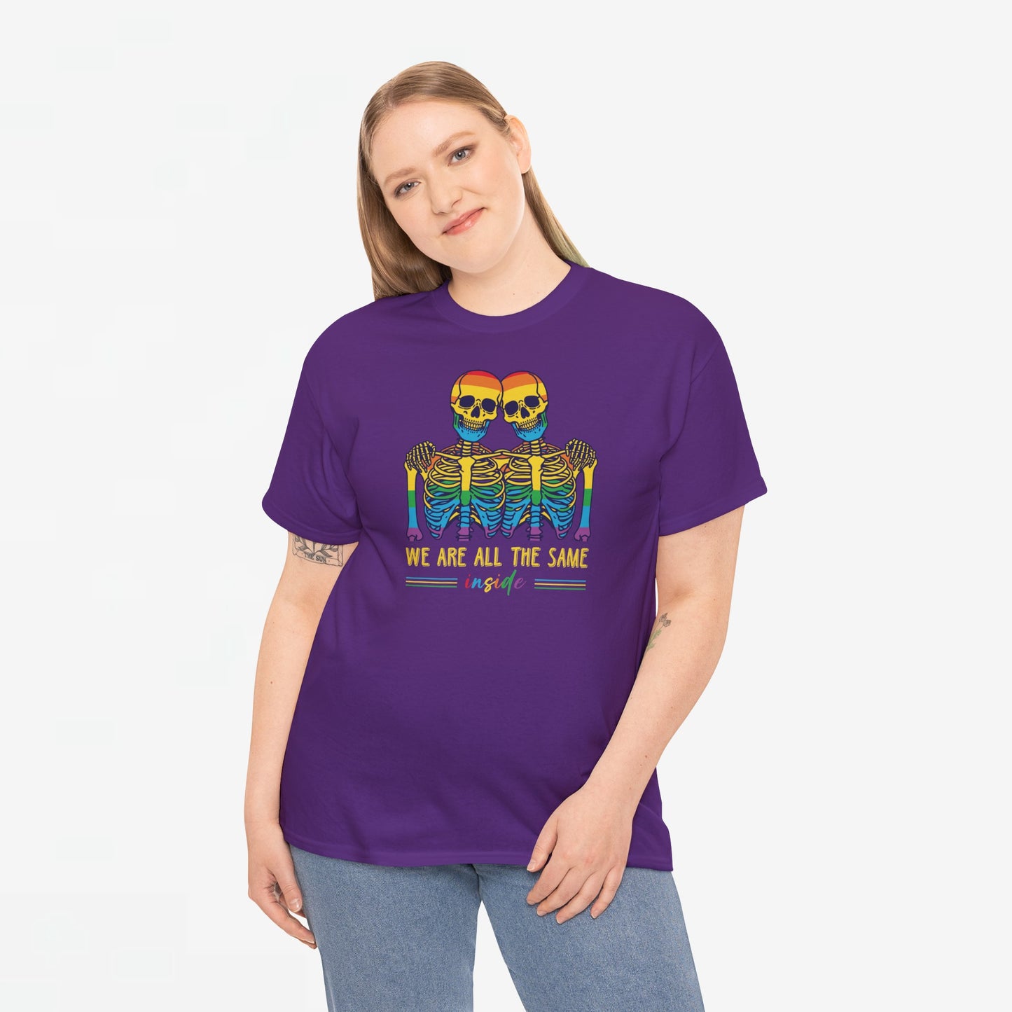 Gay Pride T-shirt - Skelet We Are All The Same - Oversized #79