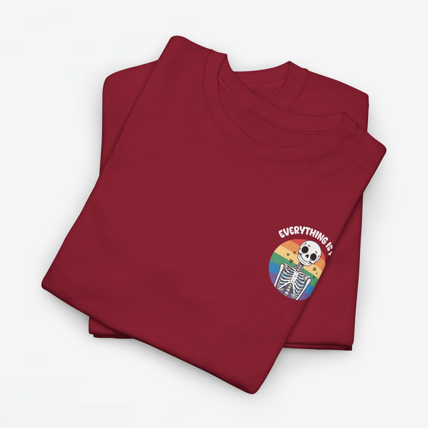 Gay Pride T-shirt - Skelet Everything is Fun - Back Print - Oversized #66
