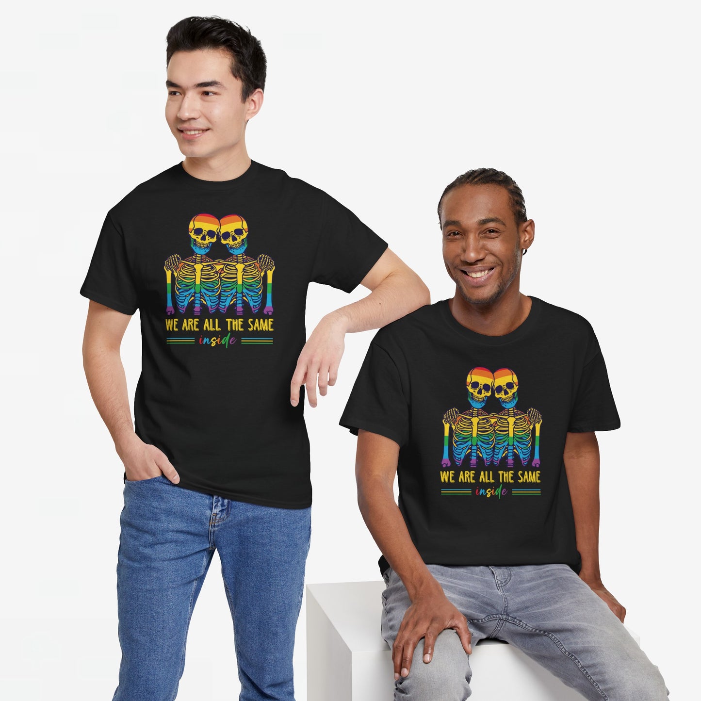 Gay Pride T-shirt - Skelet We Are All The Same - Oversized #79