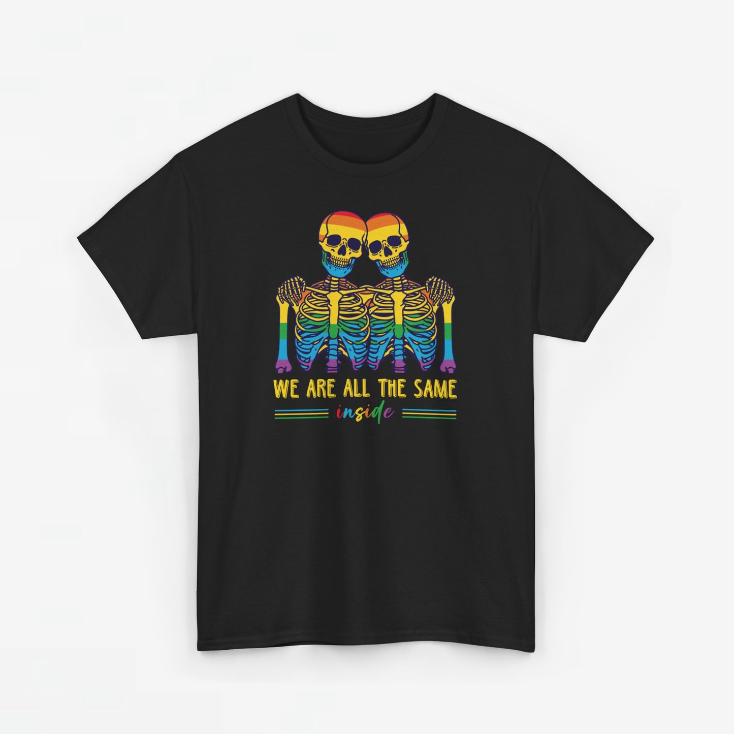 Gay Pride T-shirt - Skelet We Are All The Same - Oversized #79