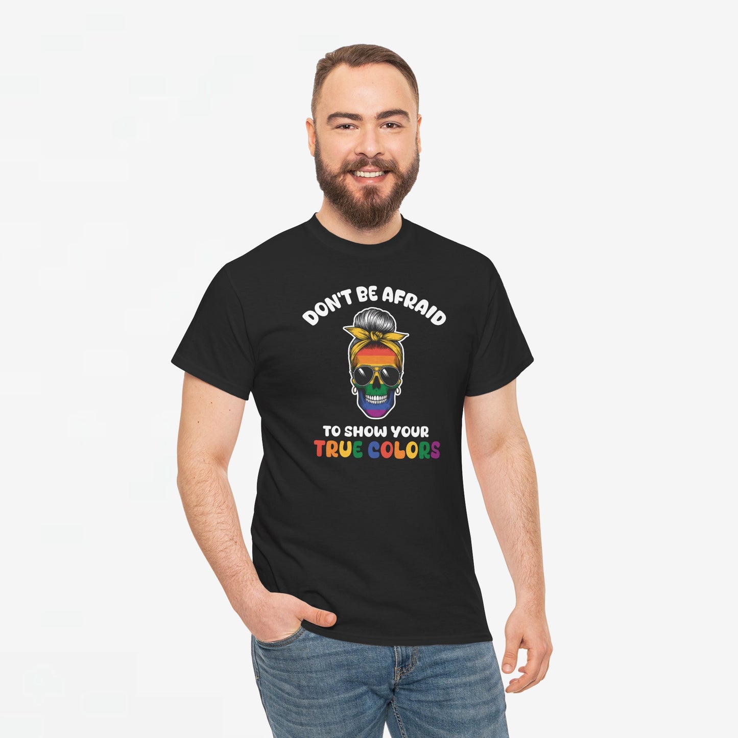 Gay Pride T-shirt - Don't be afraid to show your true colors - Oversized #70