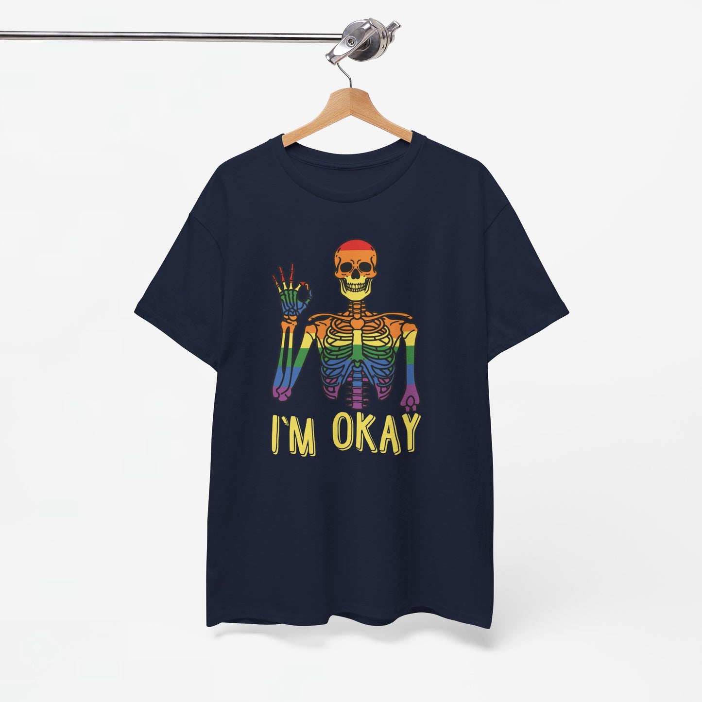 Gay Pride T-shirt - Skelet I'm Okay - Oversized #69
