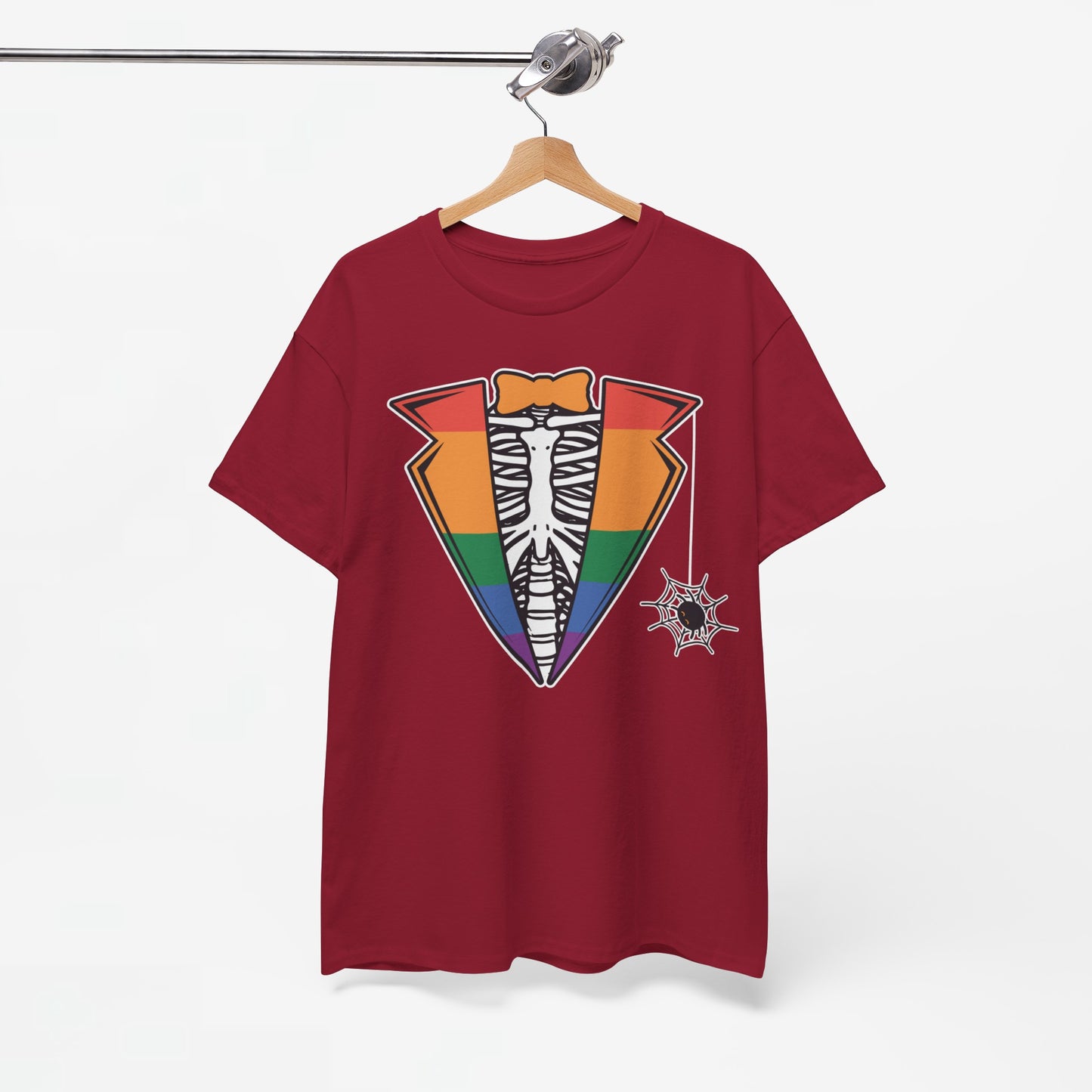 Gay Pride T-shirt - Skelet Regenboog Suit - Oversized #72