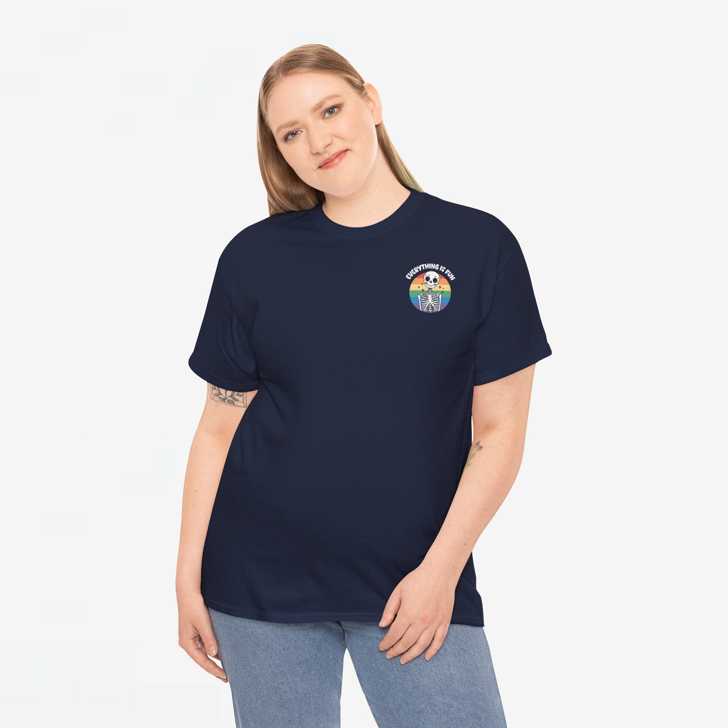 Gay Pride T-shirt - Skelet Everything is Fun - Back Print - Oversized #66