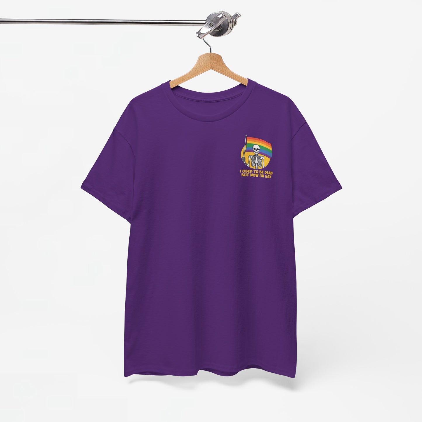 Gay Pride T-shirt - Skelet I used to be dead but now I'm Gay - Back Print - Oversized #78