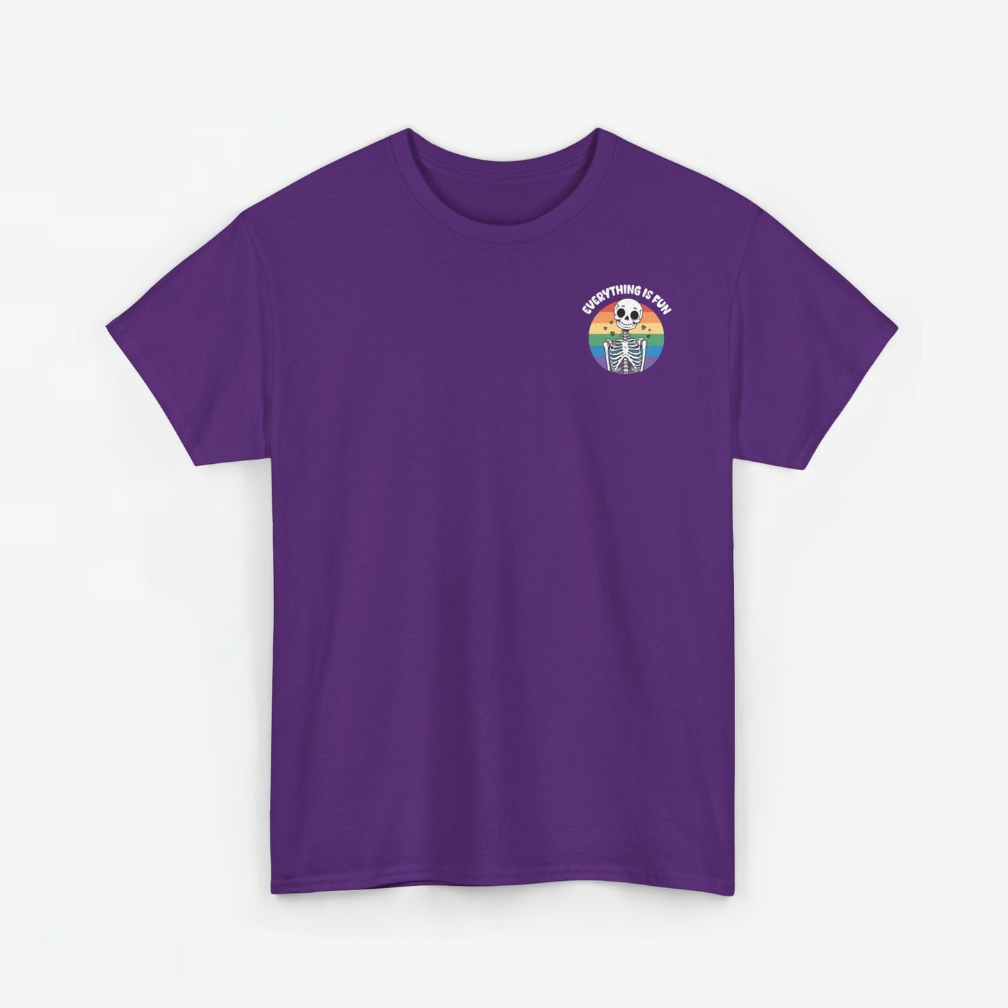 Gay Pride T-shirt - Skelet Everything is Fun - Back Print - Oversized #66