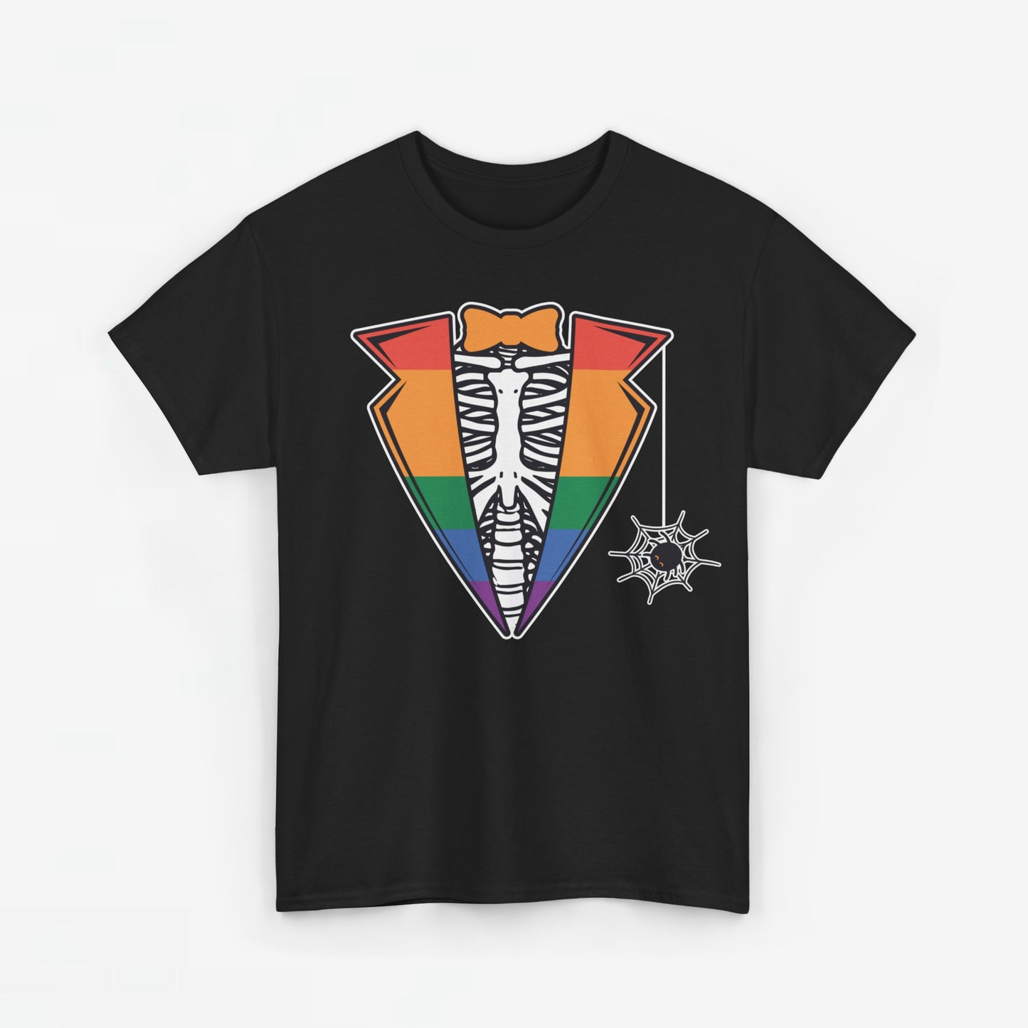 Gay Pride T-shirt - Skelet Regenboog Suit - Oversized #72