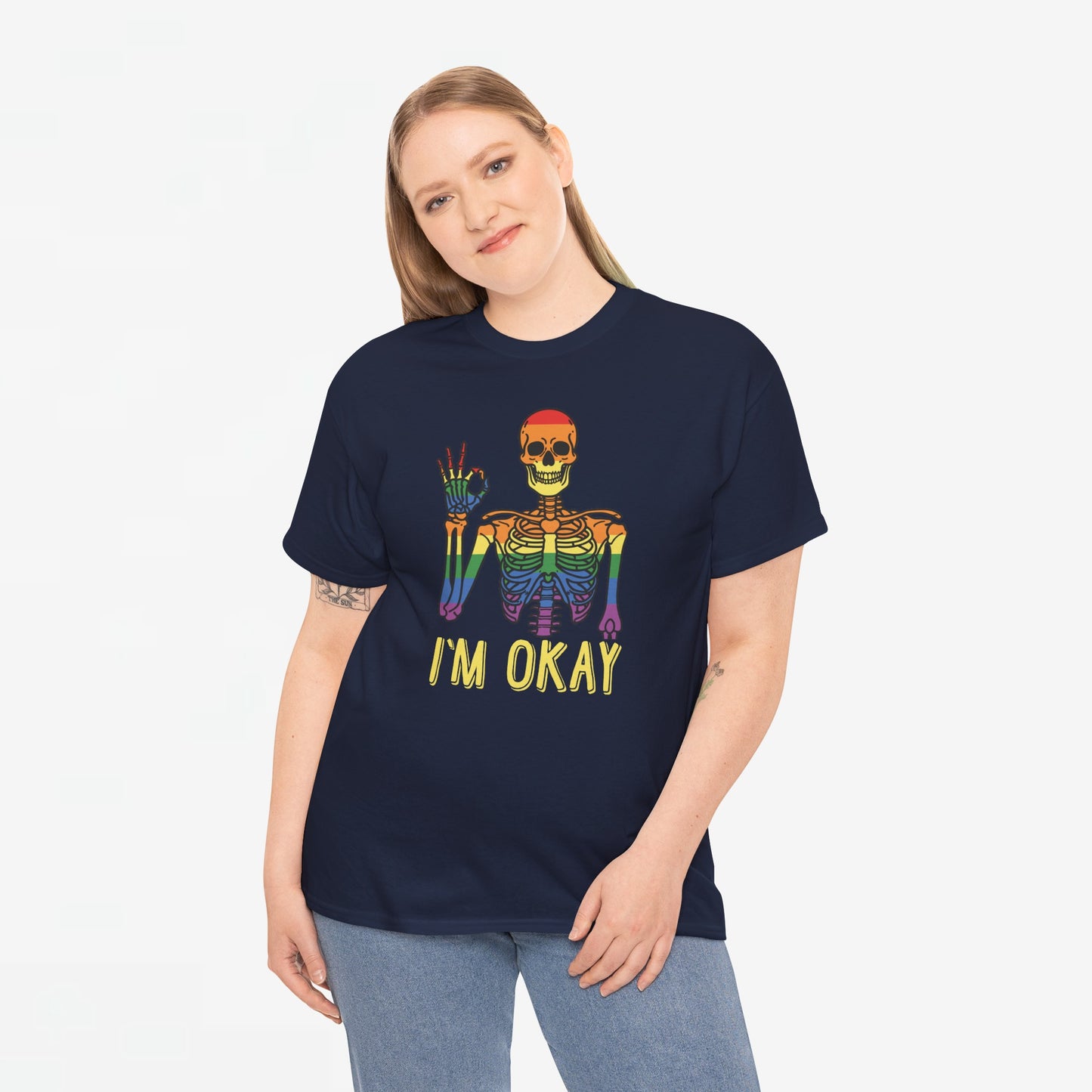 Gay Pride T-shirt - Skelet I'm Okay - Oversized #69