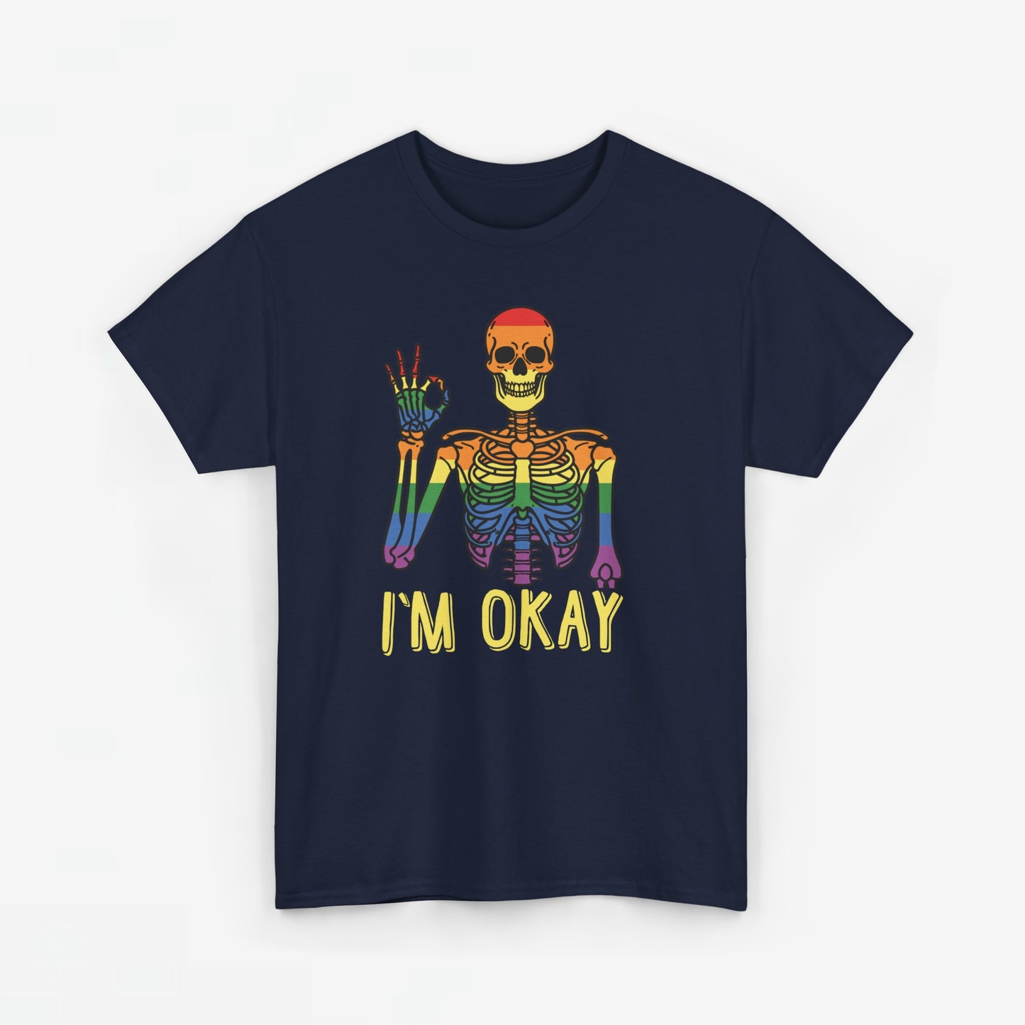 Gay Pride T-shirt - Skelet I'm Okay - Oversized #69