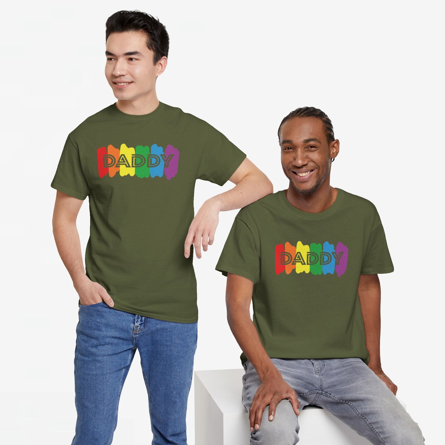 Gay Pride T-shirt - Regenboog Daddy - Oversized #64