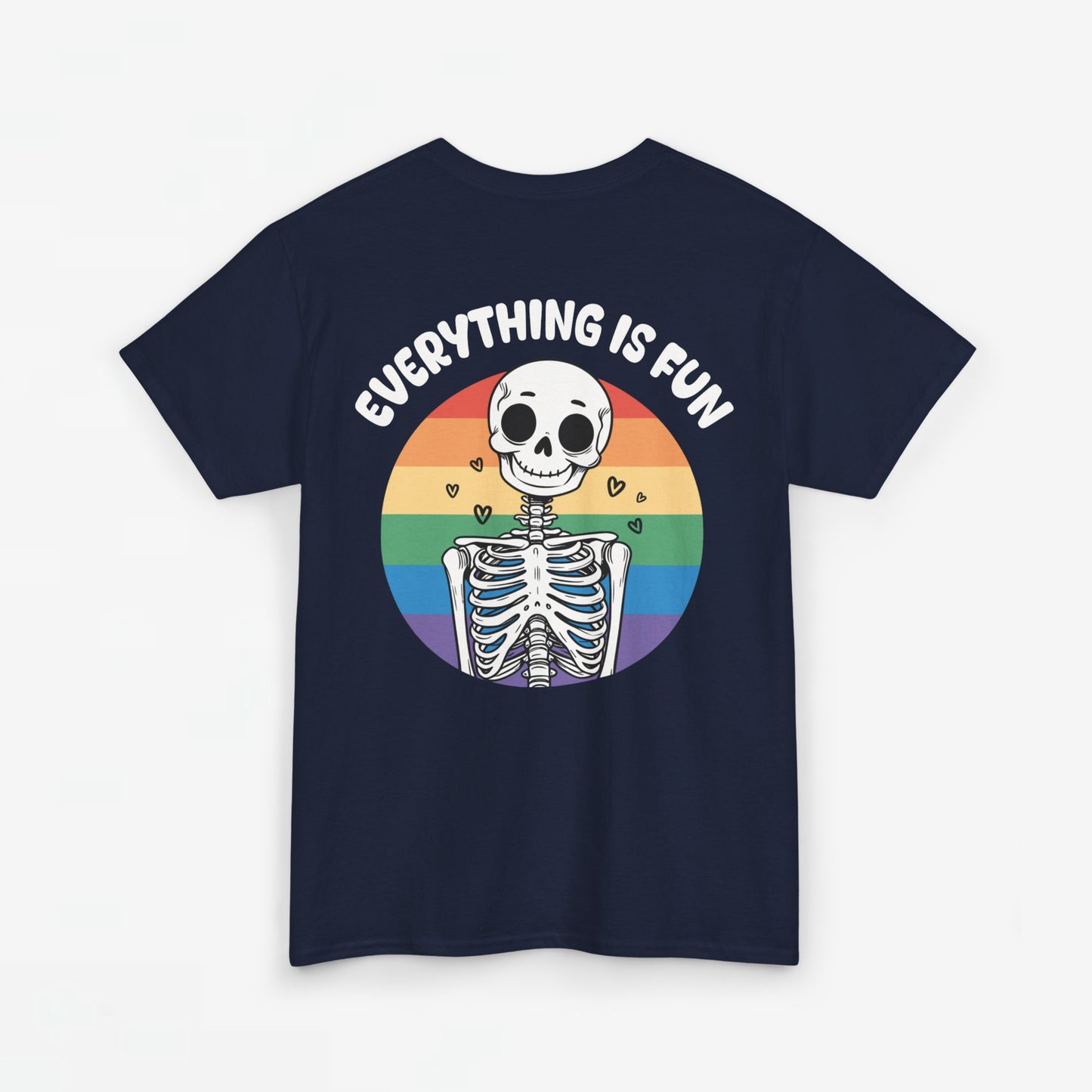 Gay Pride T-shirt - Skelet Everything is Fun - Back Print - Oversized #66