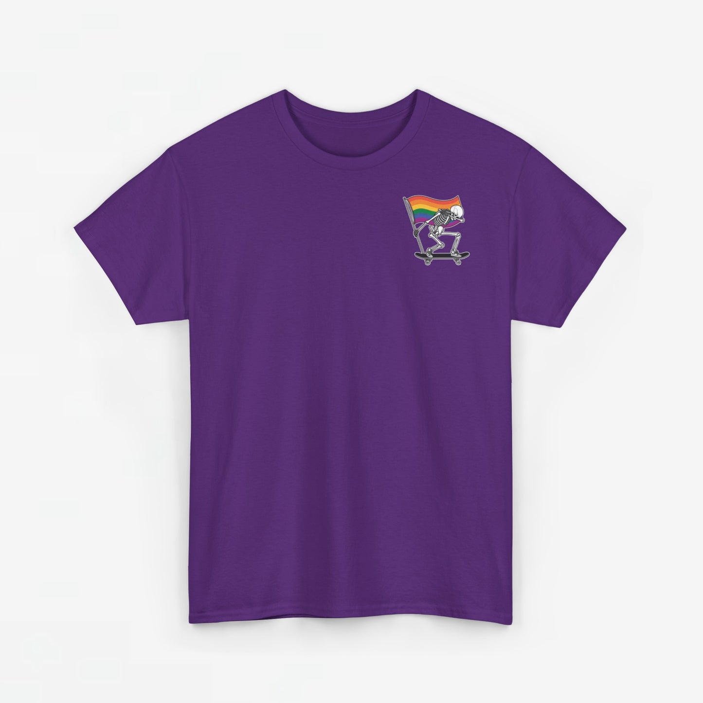 Gay Pride T-shirt - Skelet Pride Regenboog Flag - Back Print - Oversized #71