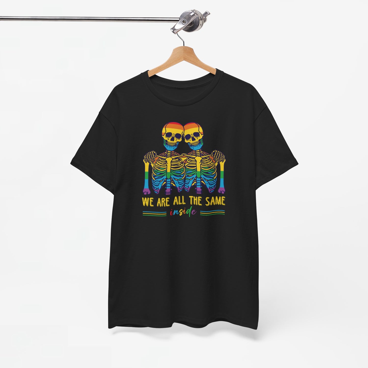Gay Pride T-shirt - Skelet We Are All The Same - Oversized #79