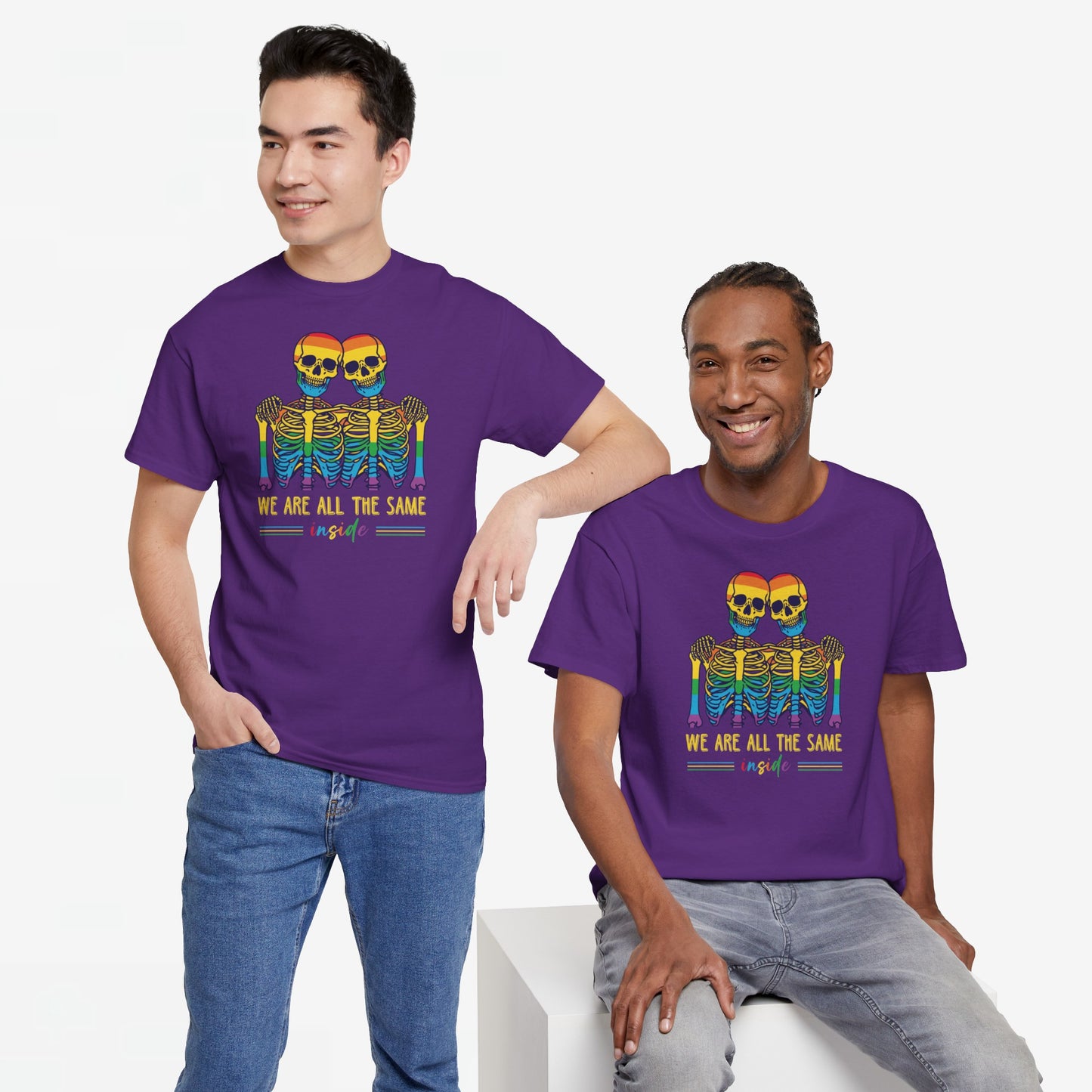 Gay Pride T-shirt - Skelet We Are All The Same - Oversized #79