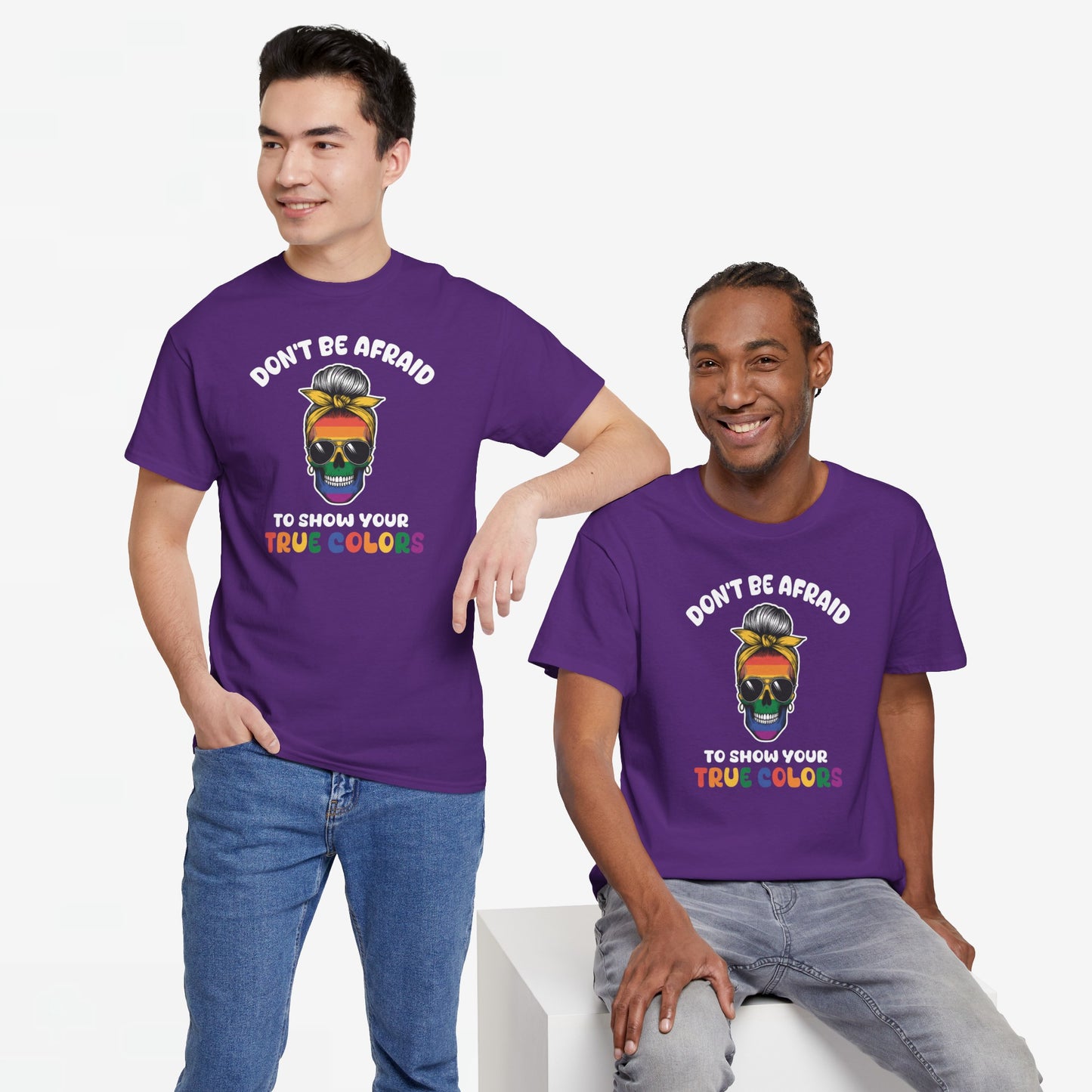 Gay Pride T-shirt - Don't be afraid to show your true colors - Oversized #70