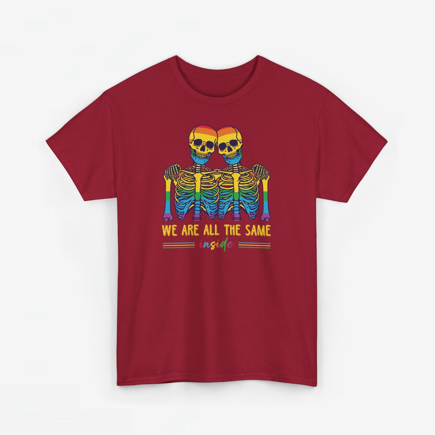 Gay Pride T-shirt - Skelet We Are All The Same - Oversized #79