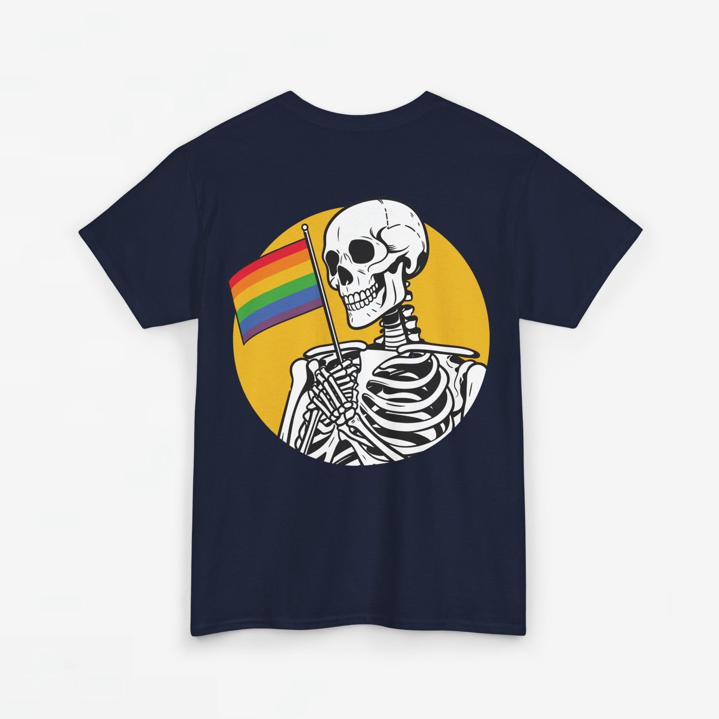 Gay Pride T-shirt - Skelet Pride Vlag - Back Print - Oversized #68