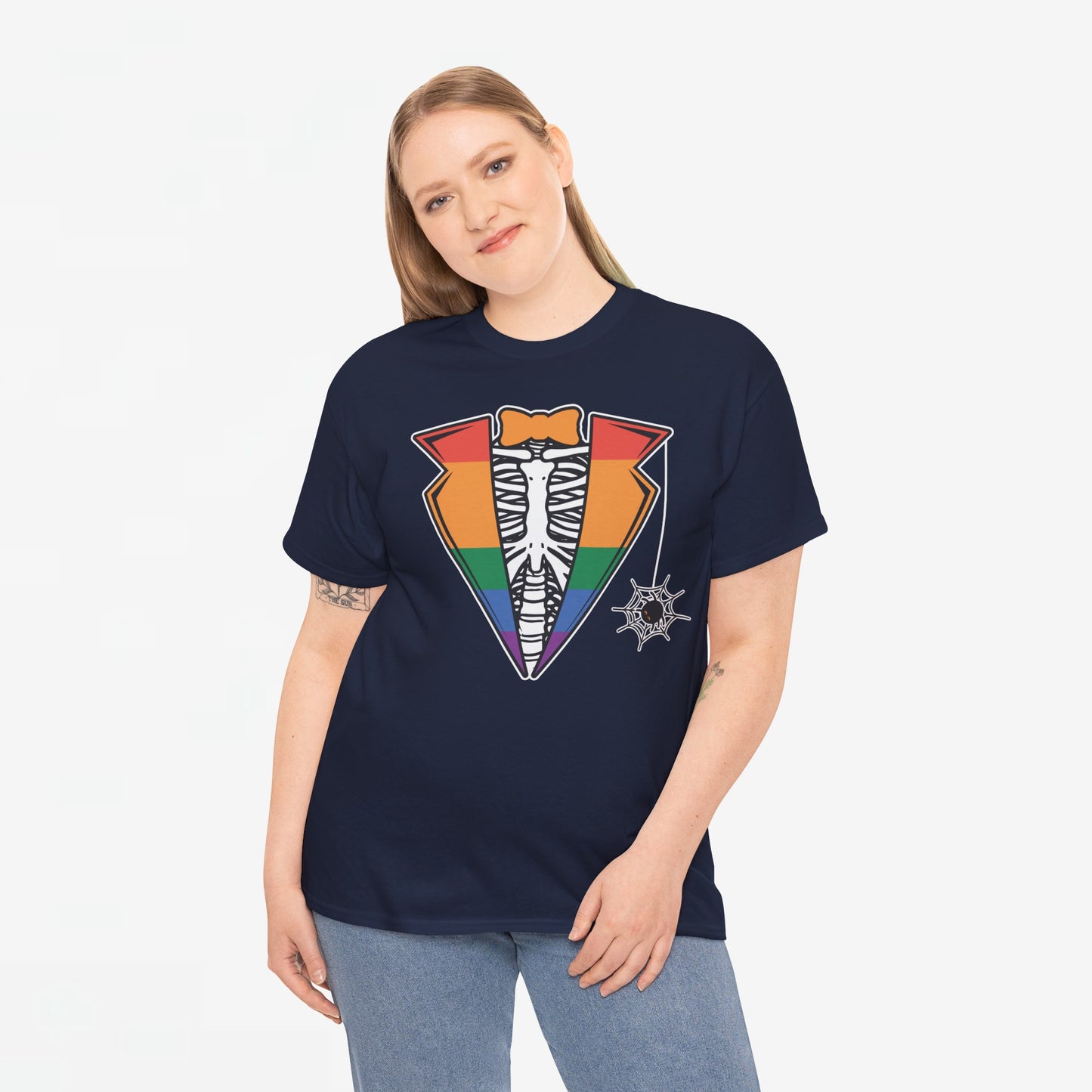Gay Pride T-shirt - Skelet Regenboog Suit - Oversized #72