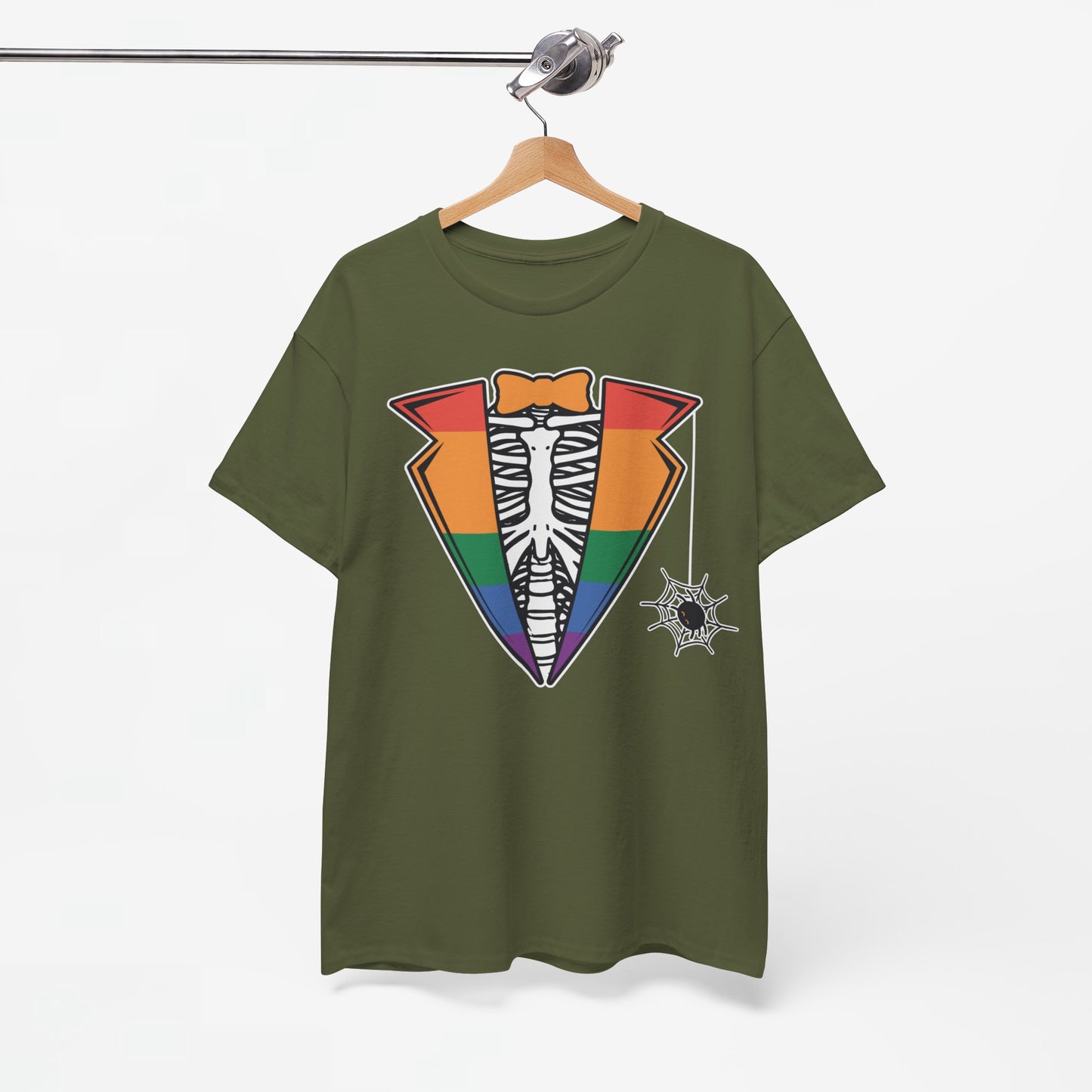 Gay Pride T-shirt - Skelet Regenboog Suit - Oversized #72