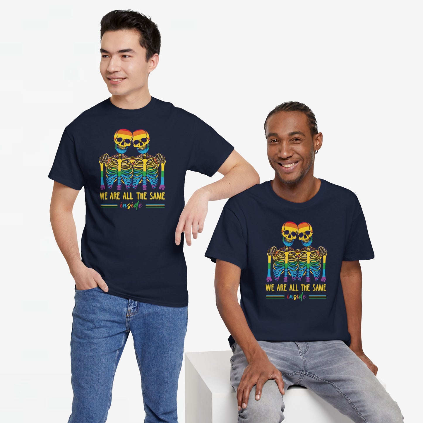 Gay Pride T-shirt - Skelet We Are All The Same - Oversized #79