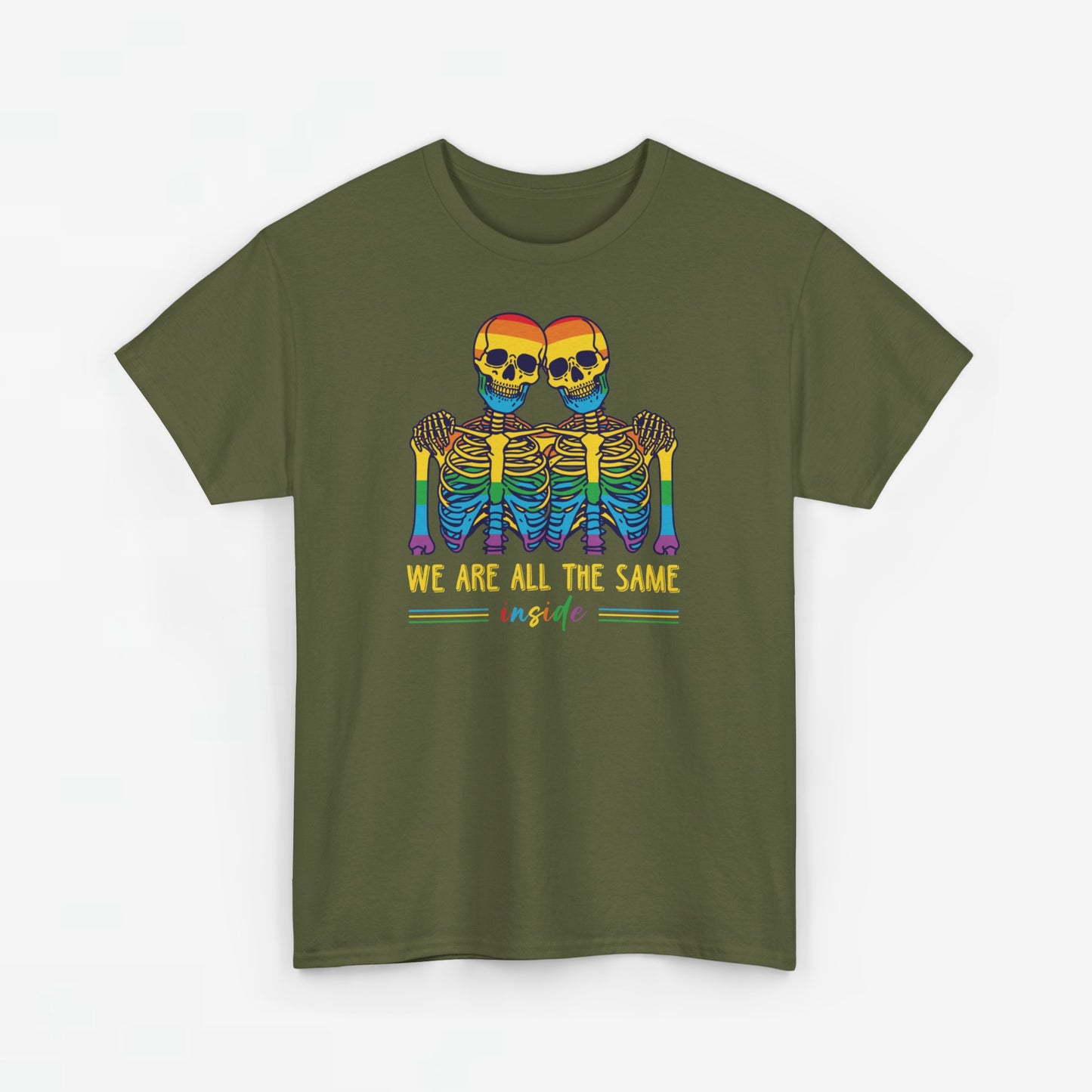 Gay Pride T-shirt - Skelet We Are All The Same - Oversized #79