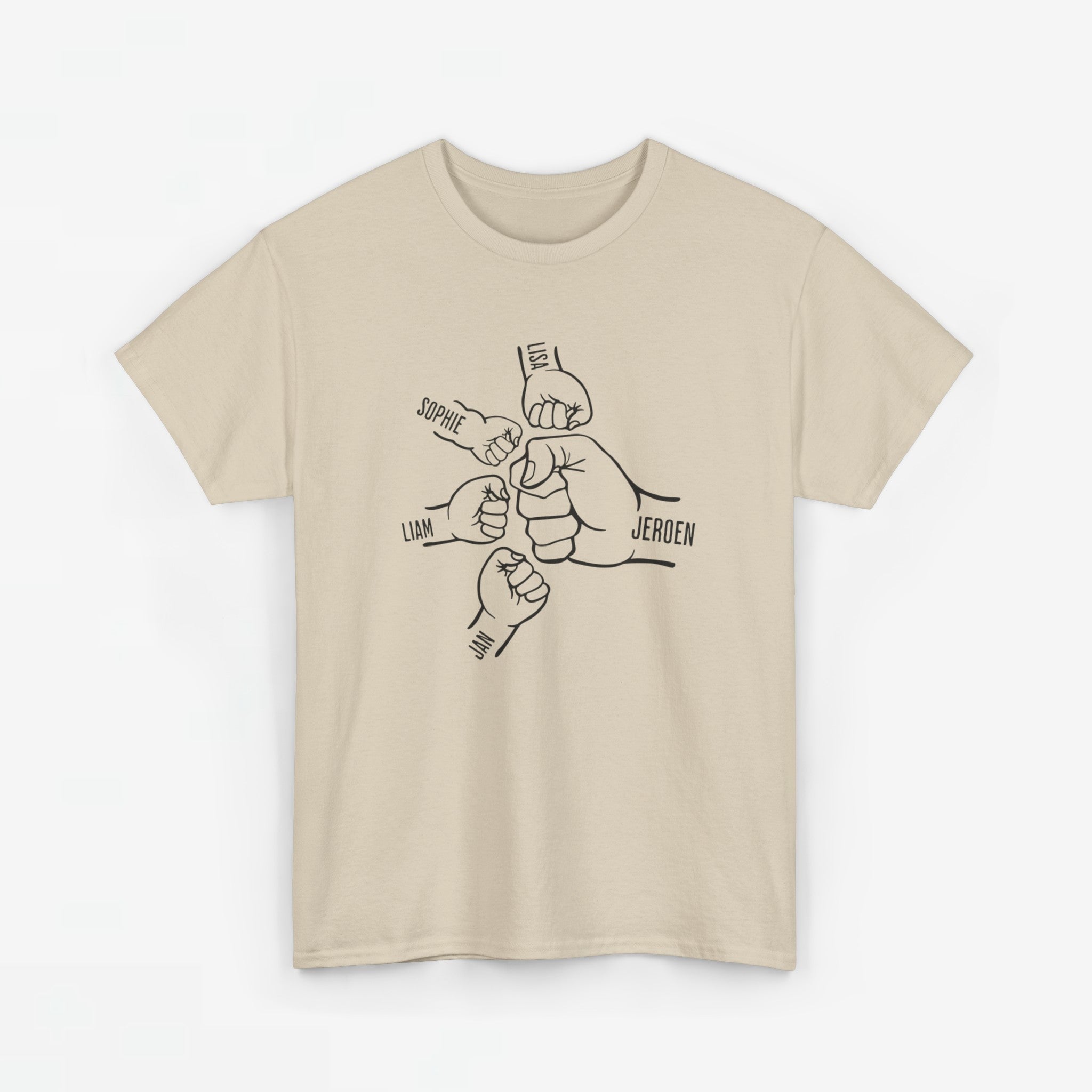 Gepersonaliseerde Vaderdag Papa Cadeau - T-shirt - Fist Bump Papa met namen