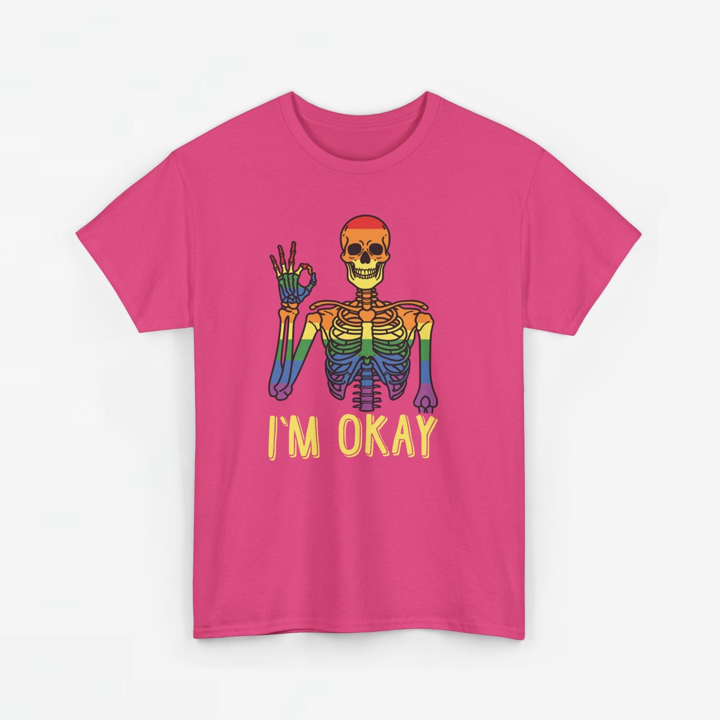 Gay Pride T-shirt - Skelet I'm Okay - Oversized #69