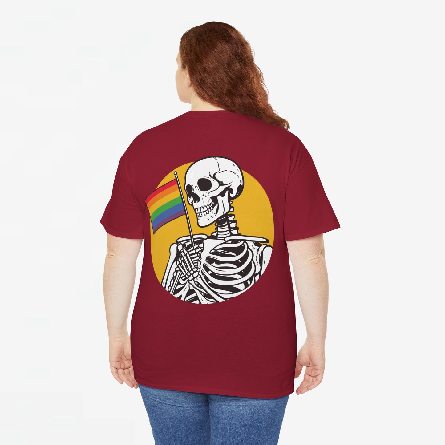 Gay Pride T-shirt - Skelet Pride Vlag - Back Print - Oversized #68