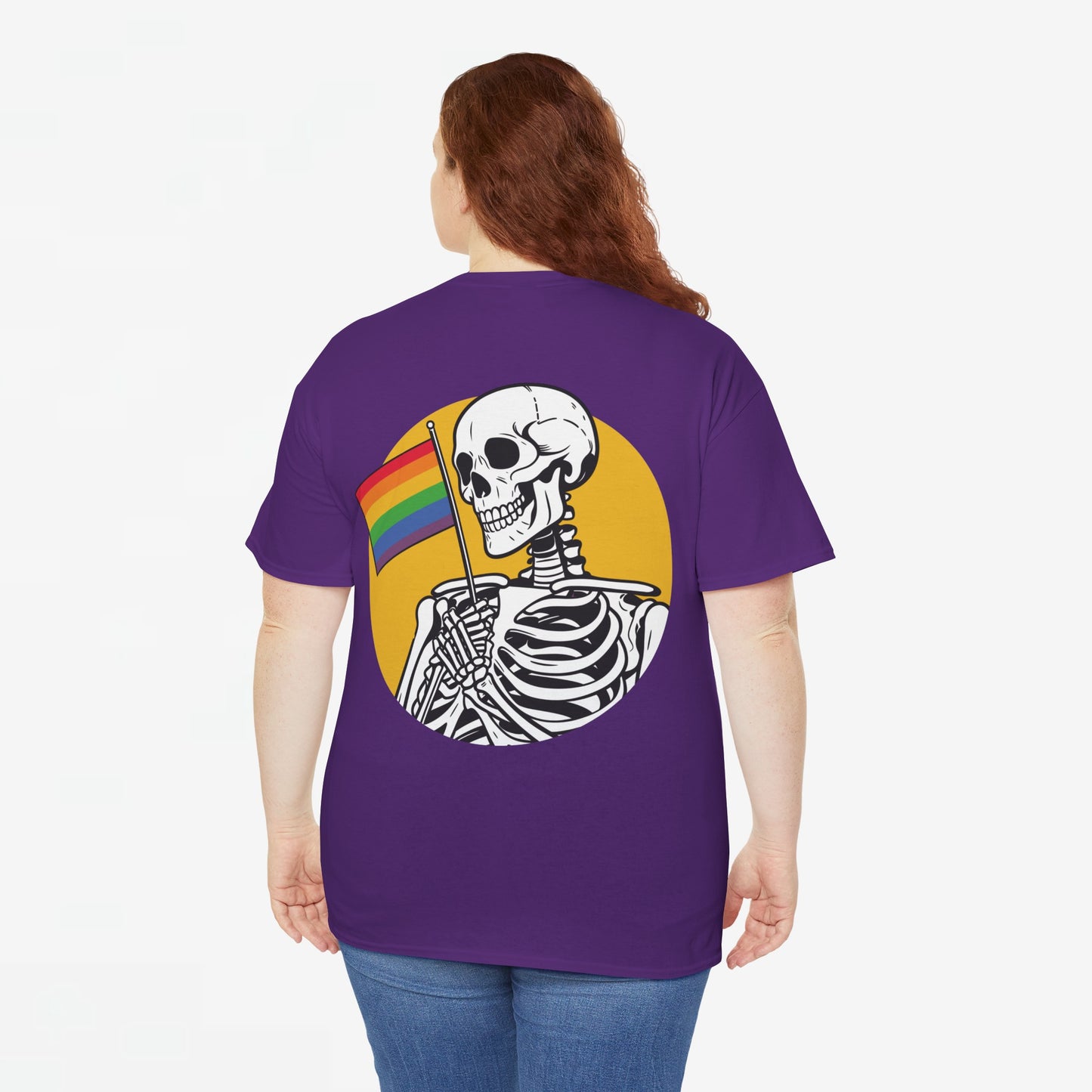 Gay Pride T-shirt - Skelet Pride Vlag - Back Print - Oversized #68