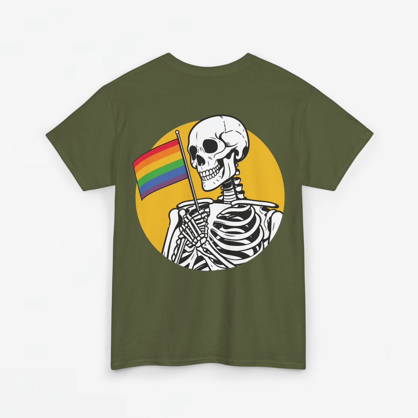 Gay Pride T-shirt - Skelet Pride Vlag - Back Print - Oversized #68