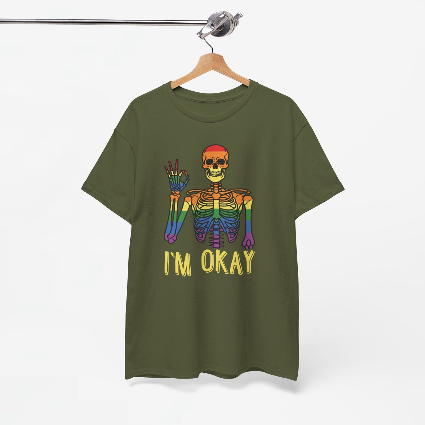Gay Pride T-shirt - Skelet I'm Okay - Oversized #69