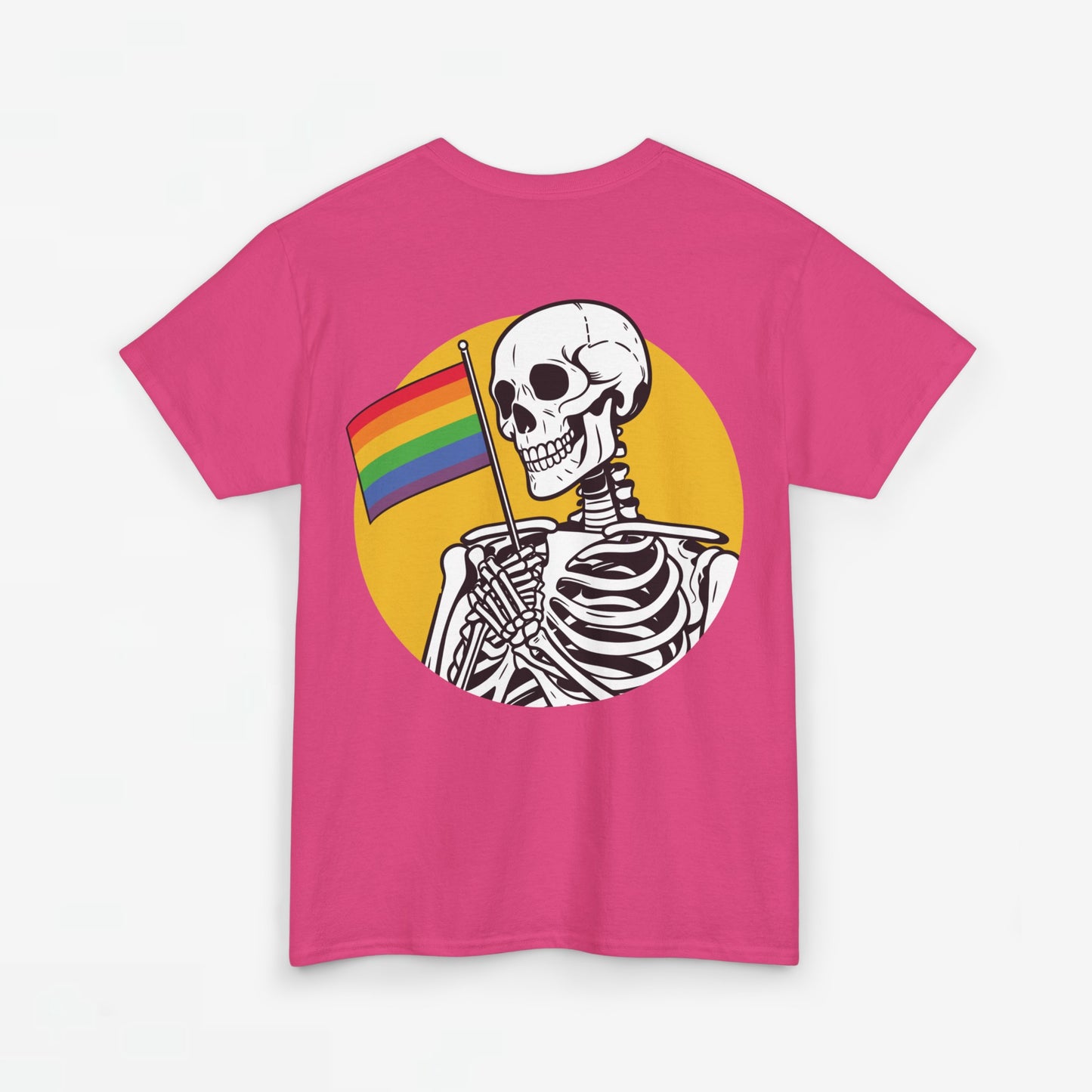 Gay Pride T-shirt - Skelet Pride Vlag - Back Print - Oversized #68