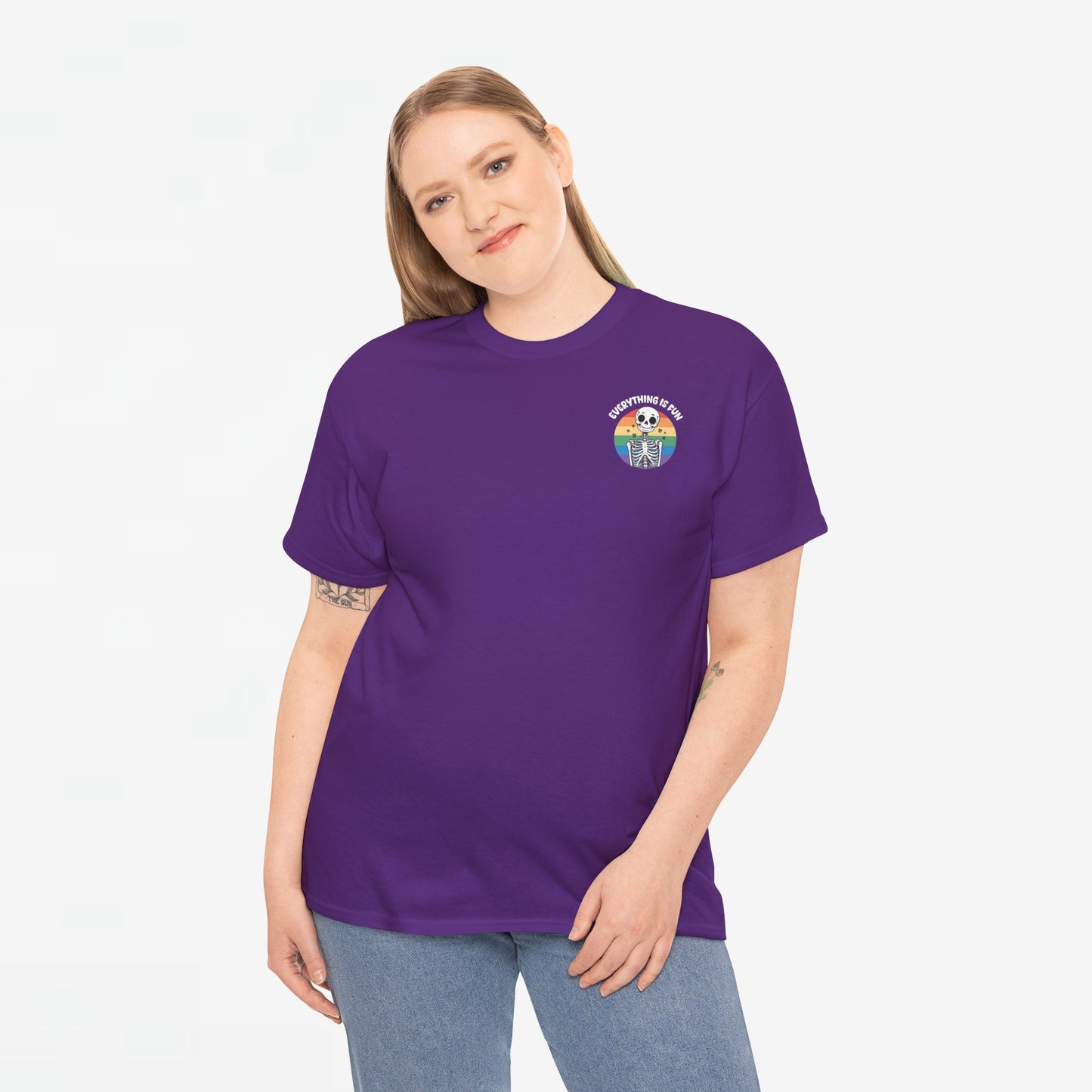 Gay Pride T-shirt - Skelet Everything is Fun - Back Print - Oversized #66
