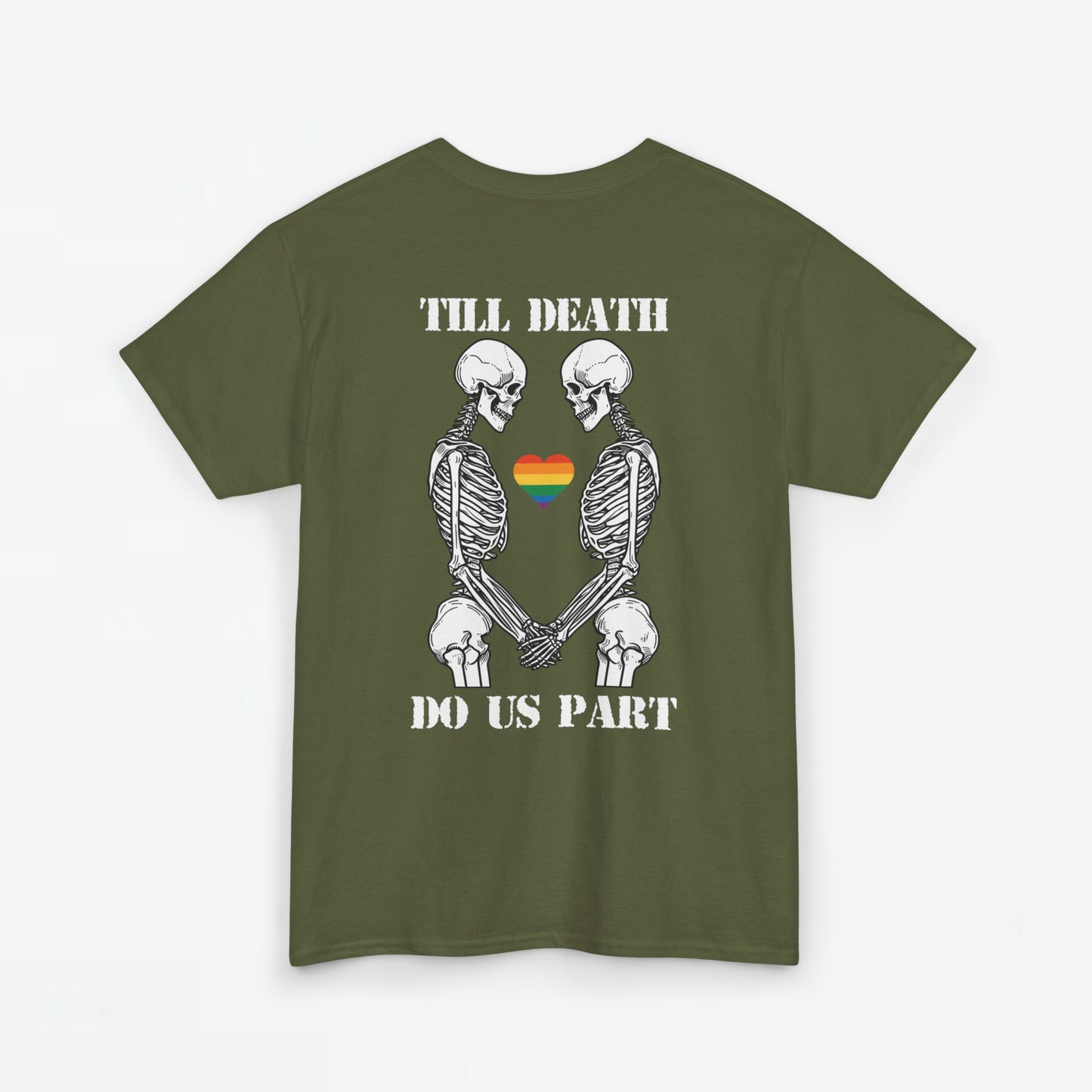 Gay Pride T-shirt - Skelet Echtpaar Till Death Do Us Part - Back Print - Oversized #74