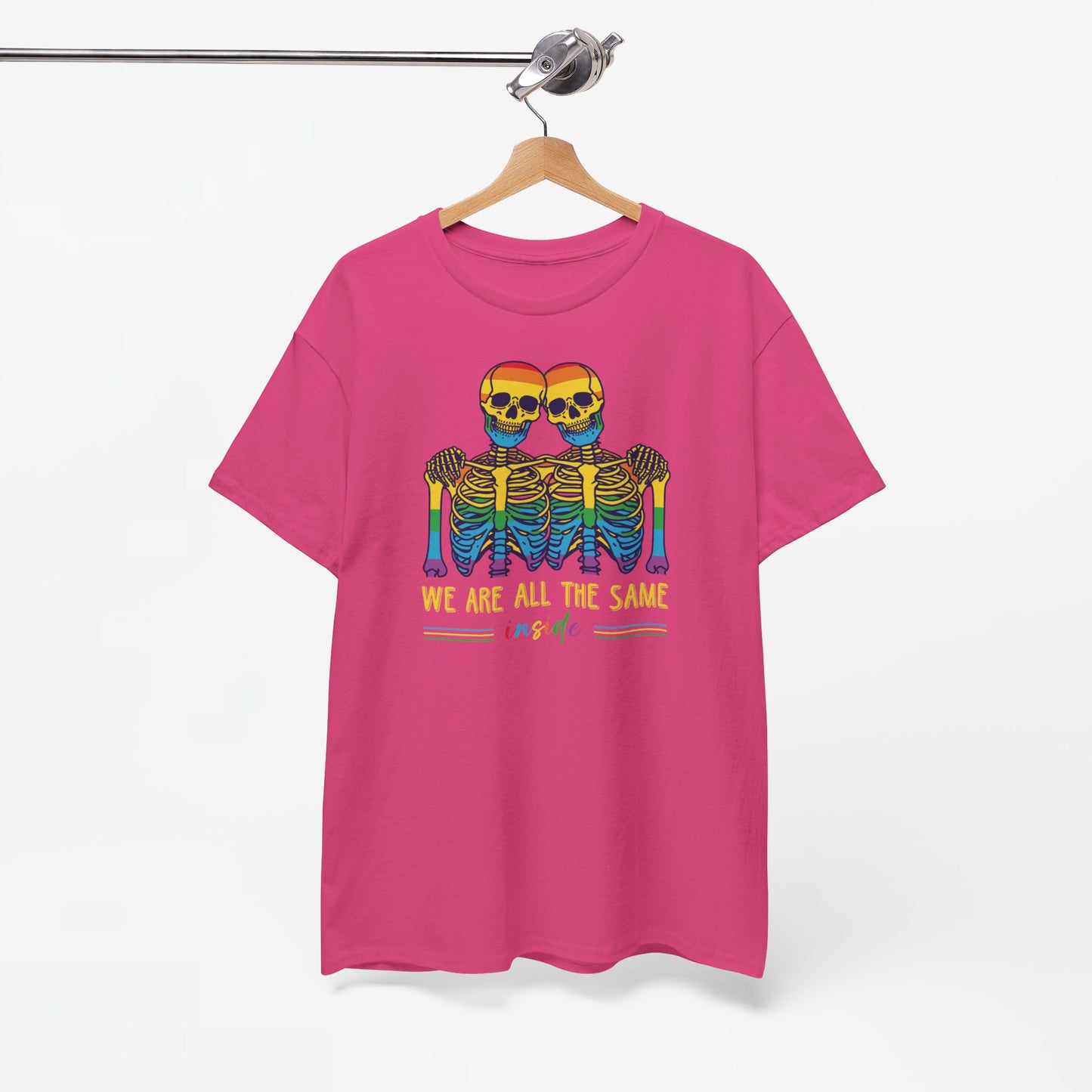 Gay Pride T-shirt - Skelet We Are All The Same - Oversized #79