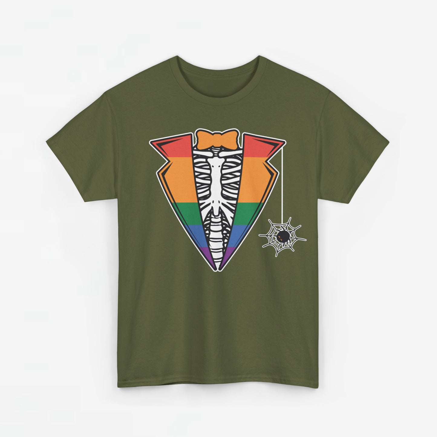 Gay Pride T-shirt - Skelet Regenboog Suit - Oversized #72