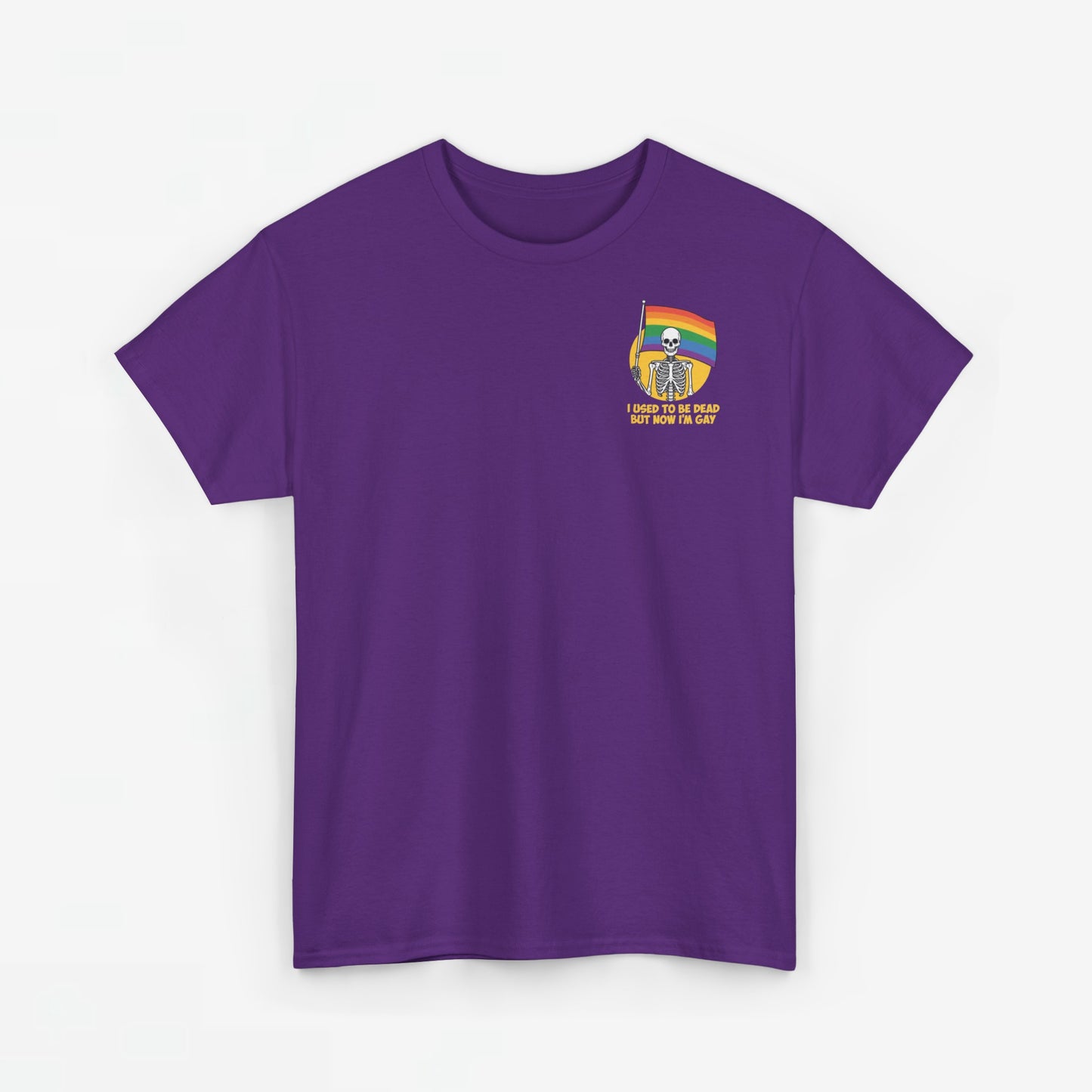 Gay Pride T-shirt - Skelet I used to be dead but now I'm Gay - Back Print - Oversized #78