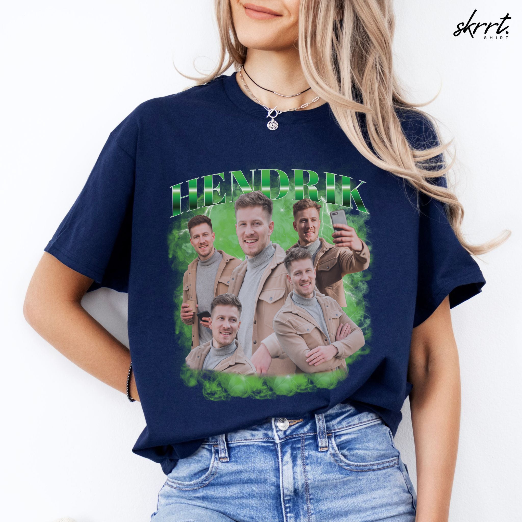 Gepersonaliseerde Cadeau - Vriend/ Man Foto T-shirt - Grappige 90s Bootleg Shirt